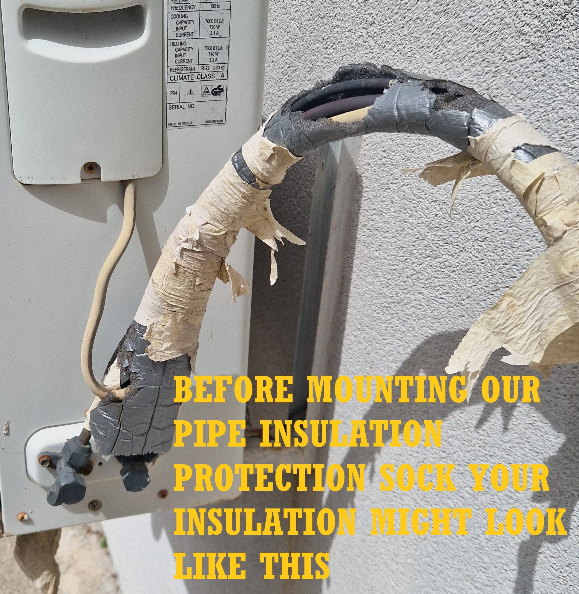 Before mounting pipesock