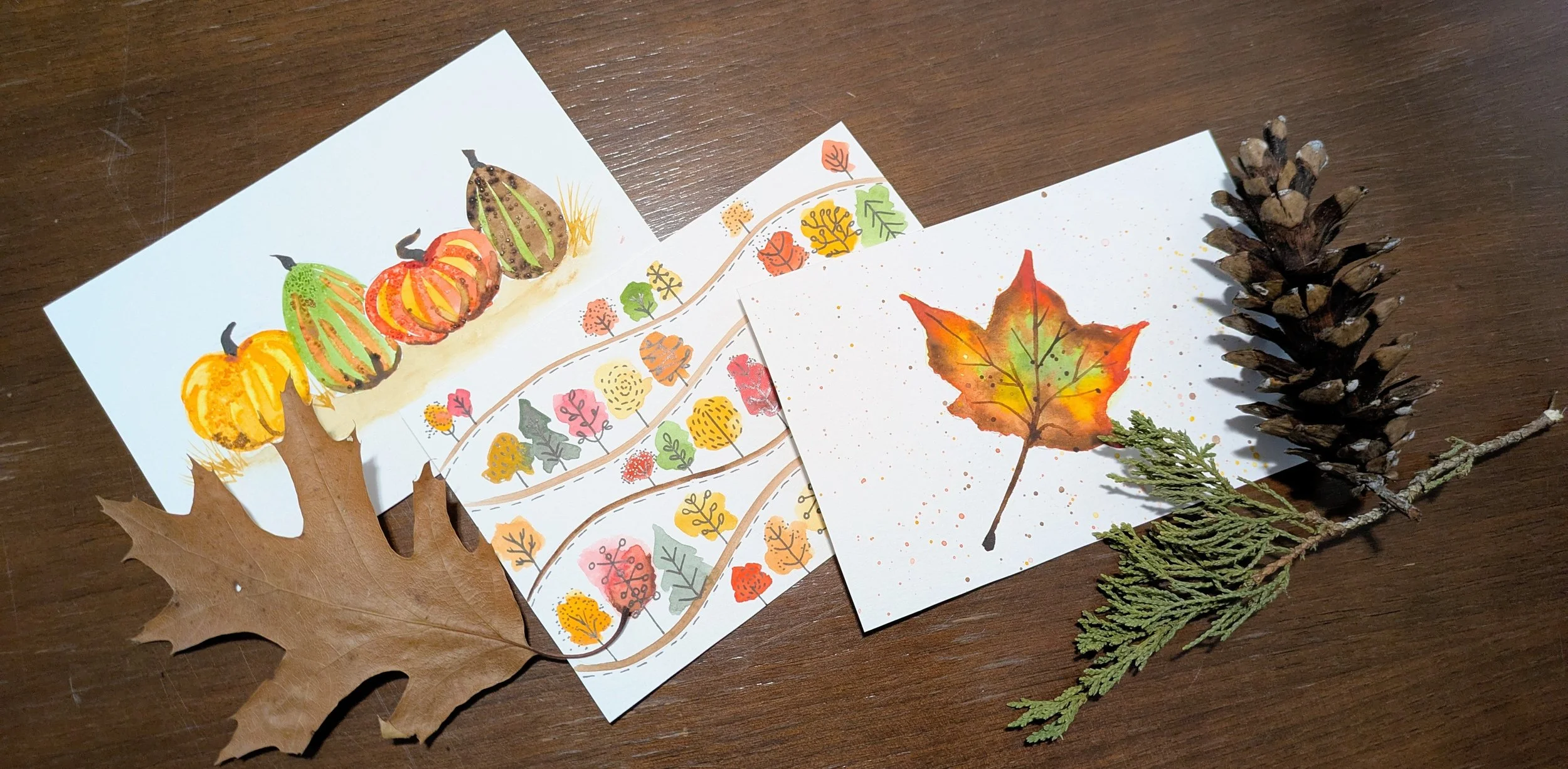 Paint & Post: Fall Watercolor Postcards