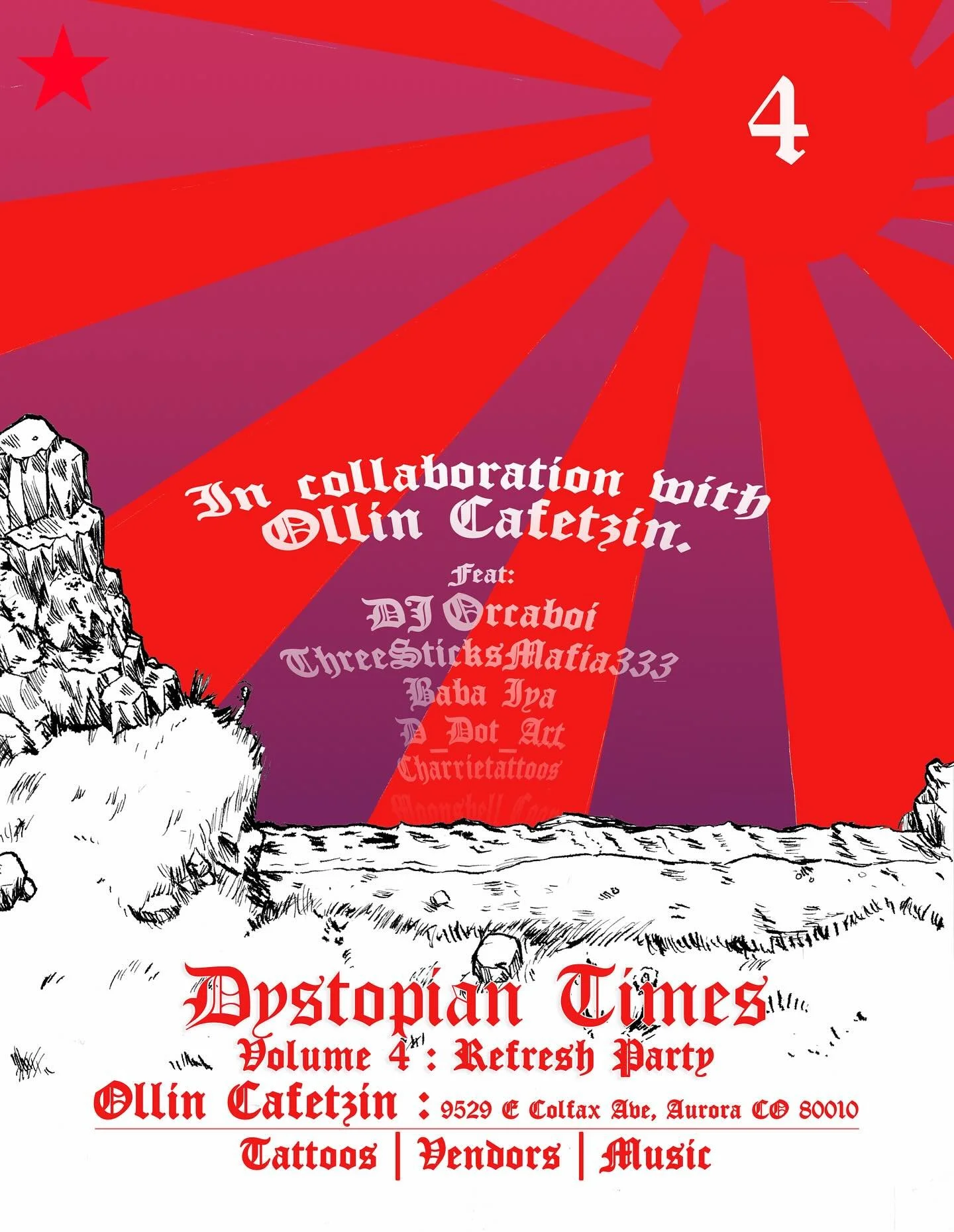 3 days till dystopia are you counting down? 

Will you be there? 👀 

Dont forget to get your drinks with @ollin.cafetzin for $5 off your magazine! 

Art credz- @jo.bonto