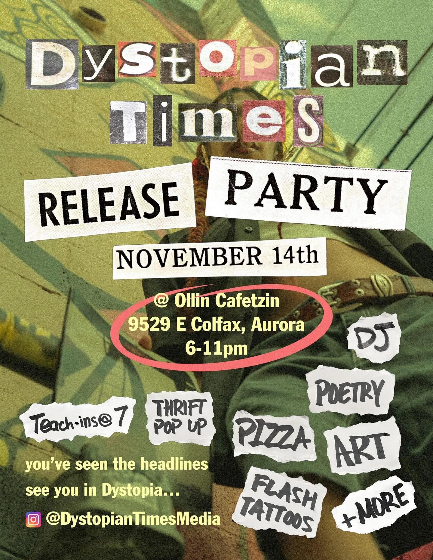 LAUNCH PARTY ACCESS GUIDE 
TOMORROW. Raffle to support community, art, tattoos, vendors&mdash;- COME HANG WITH DYSTOPIA.

model: @2.22elio