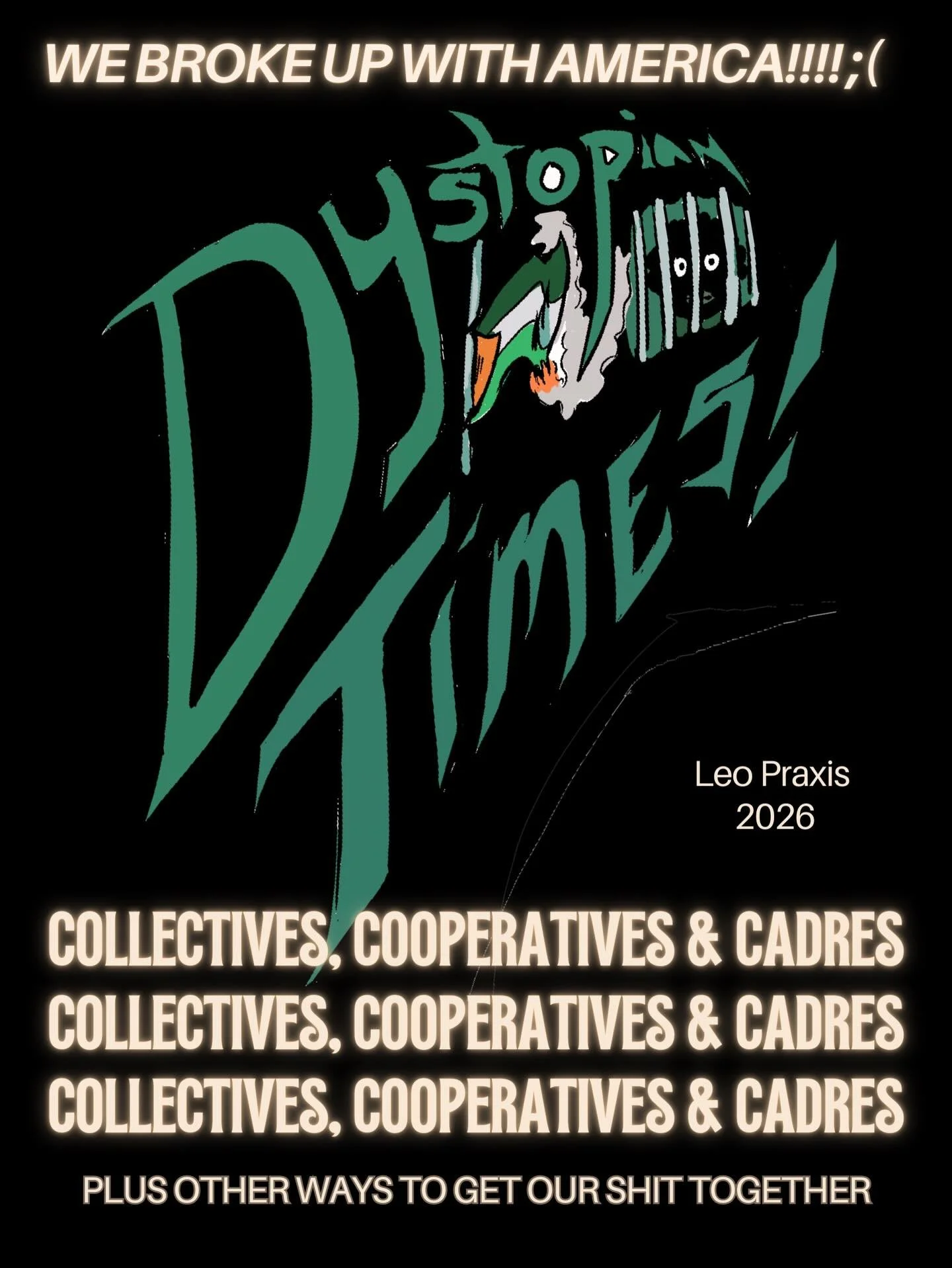 COLLECTIVES, COOPERATIVES AND CADRES. 
What are some options for organizing ourselves? How do we move beyond capitalism? How do we resist current oppression? How do we build the future we deserve. 
Let&rsquo;s check the methods?