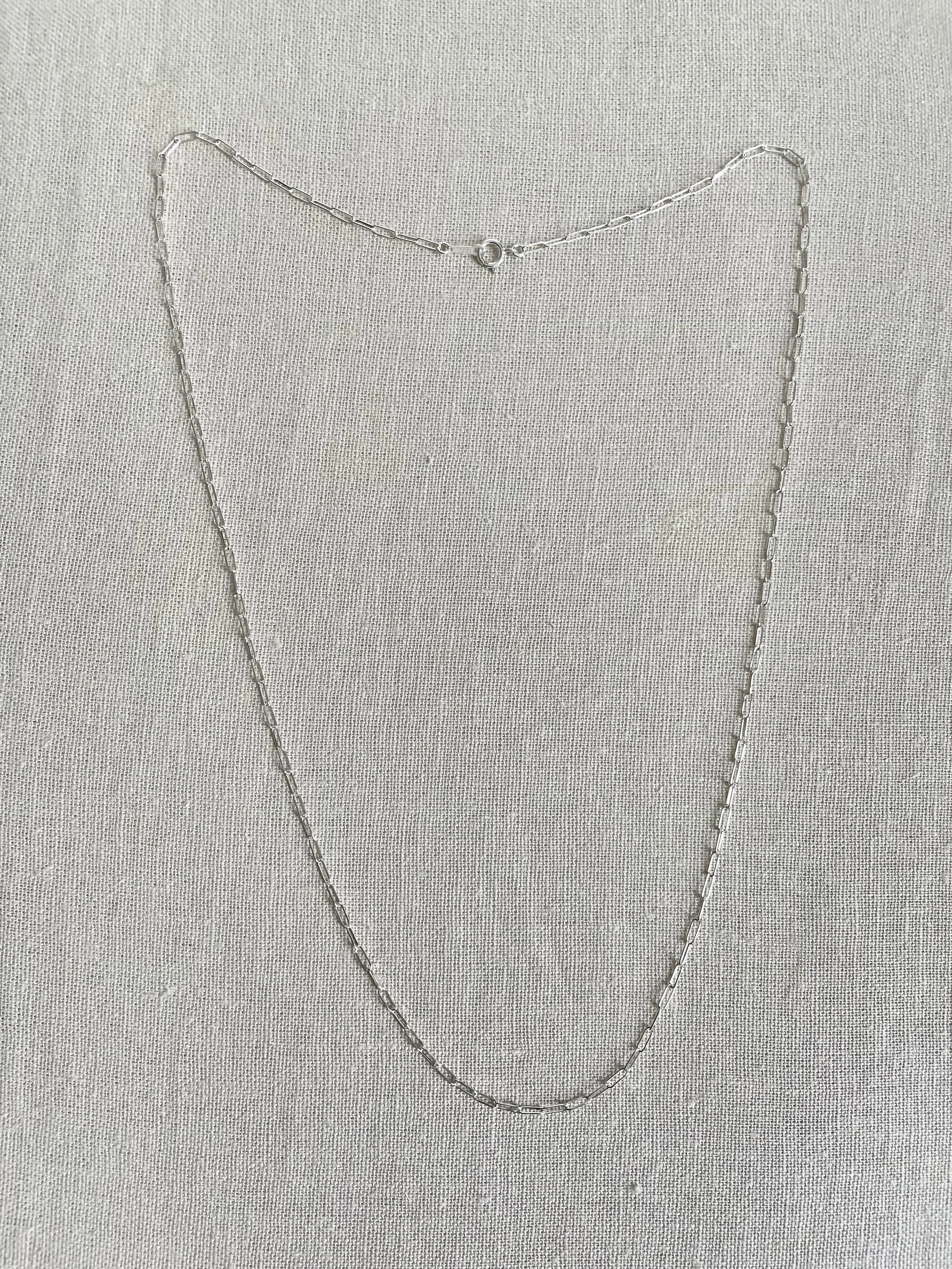 Sterling silver paper clip chain necklace