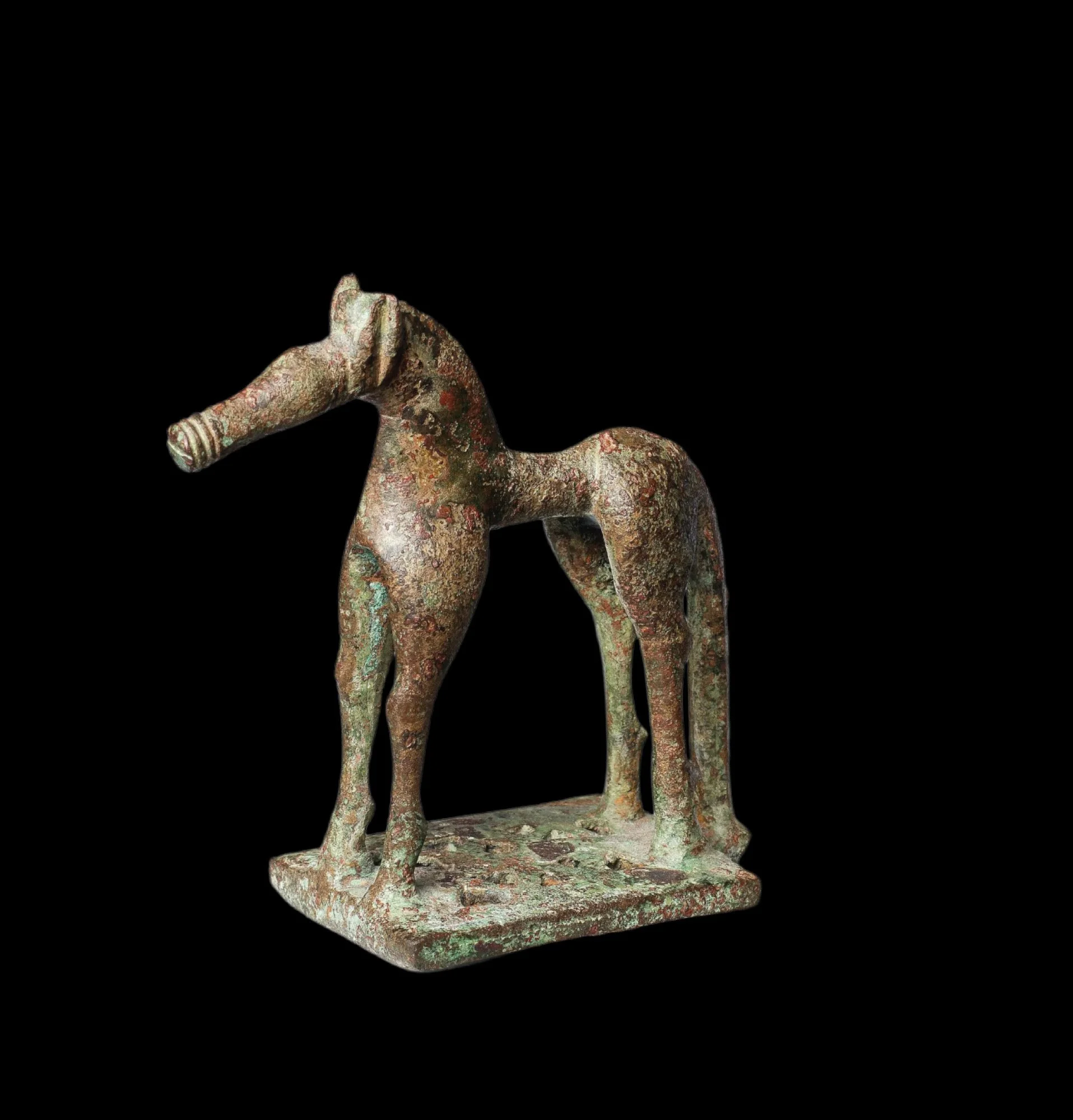 A Greek Geometric bronze horse