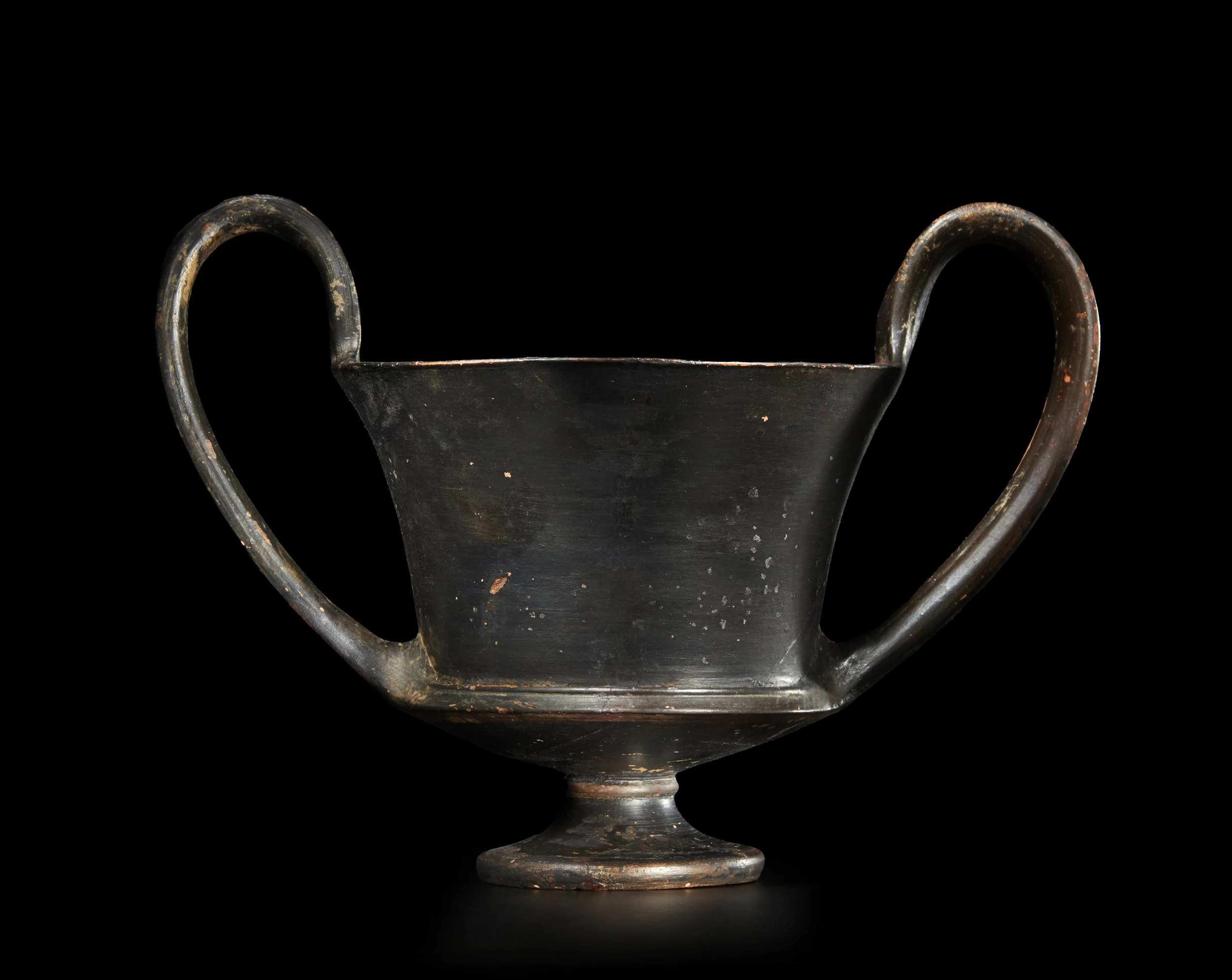 A Greek black-glazed kantharos