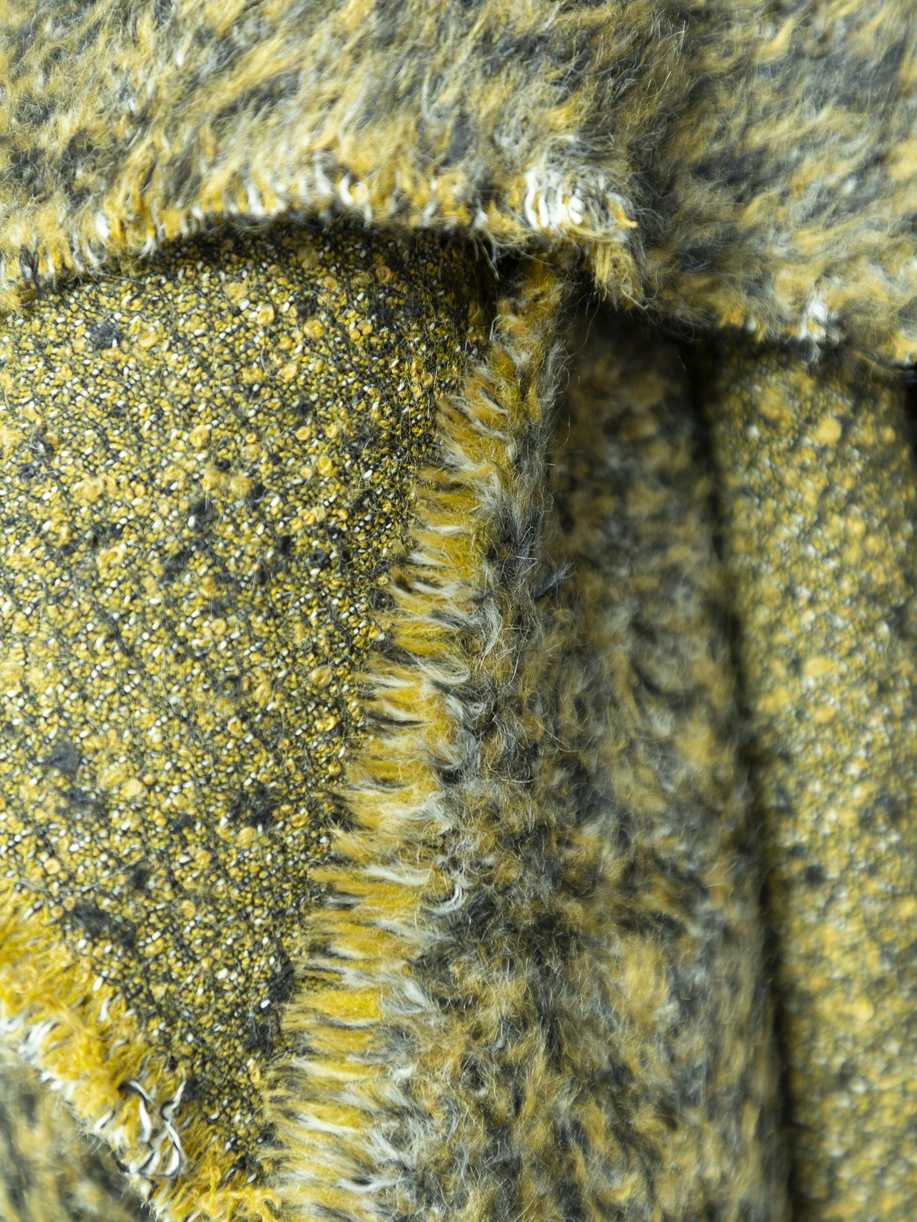 Albertine - Dubbelzijdige, mosgroene sjaal in wol-mohair - Asymmetrie -Sklpt