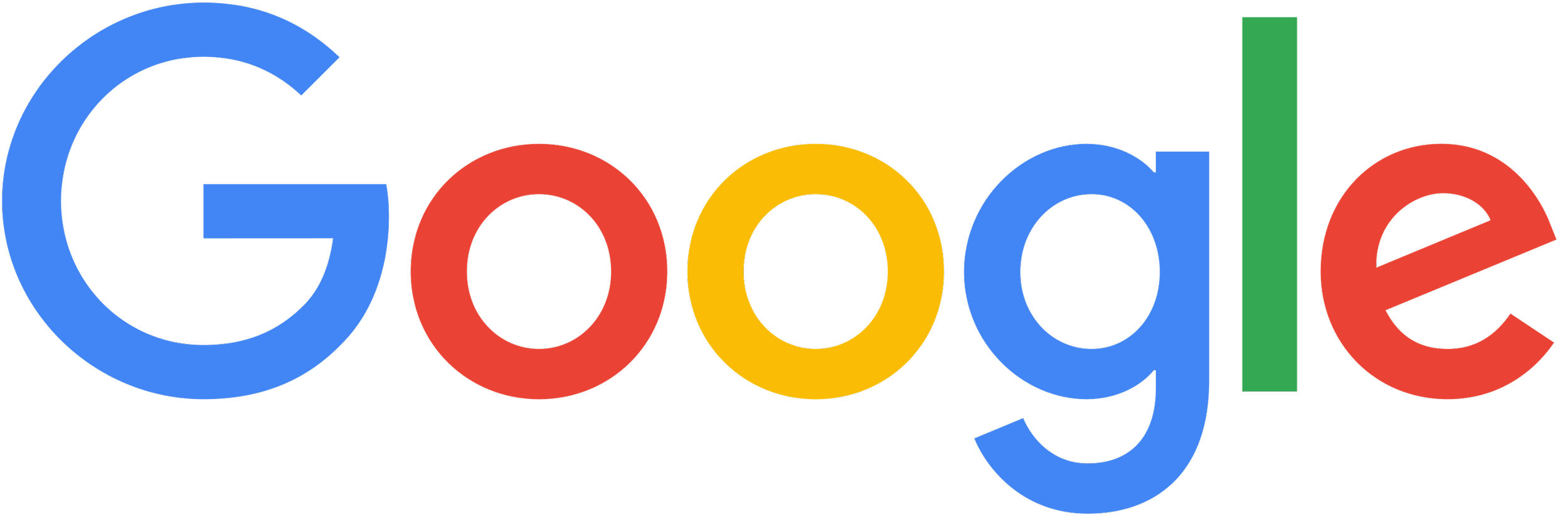 Google logo with multicolored letters on a black background.
