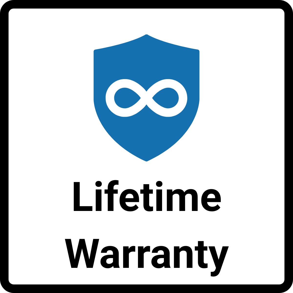 Lifetime warranty badge guaranteeing EcoValve industrial valve quality and long-term performance protection