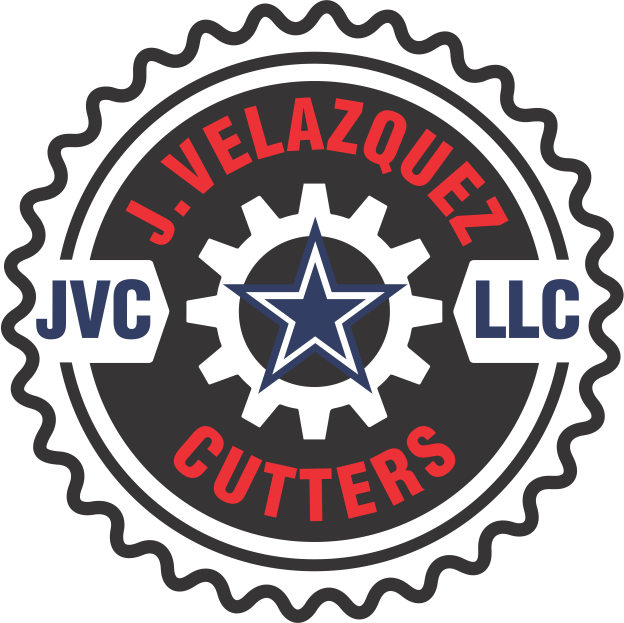Logo for J. Velazquez Gutters featuring a gear shape, a central star, and the company name around it.
