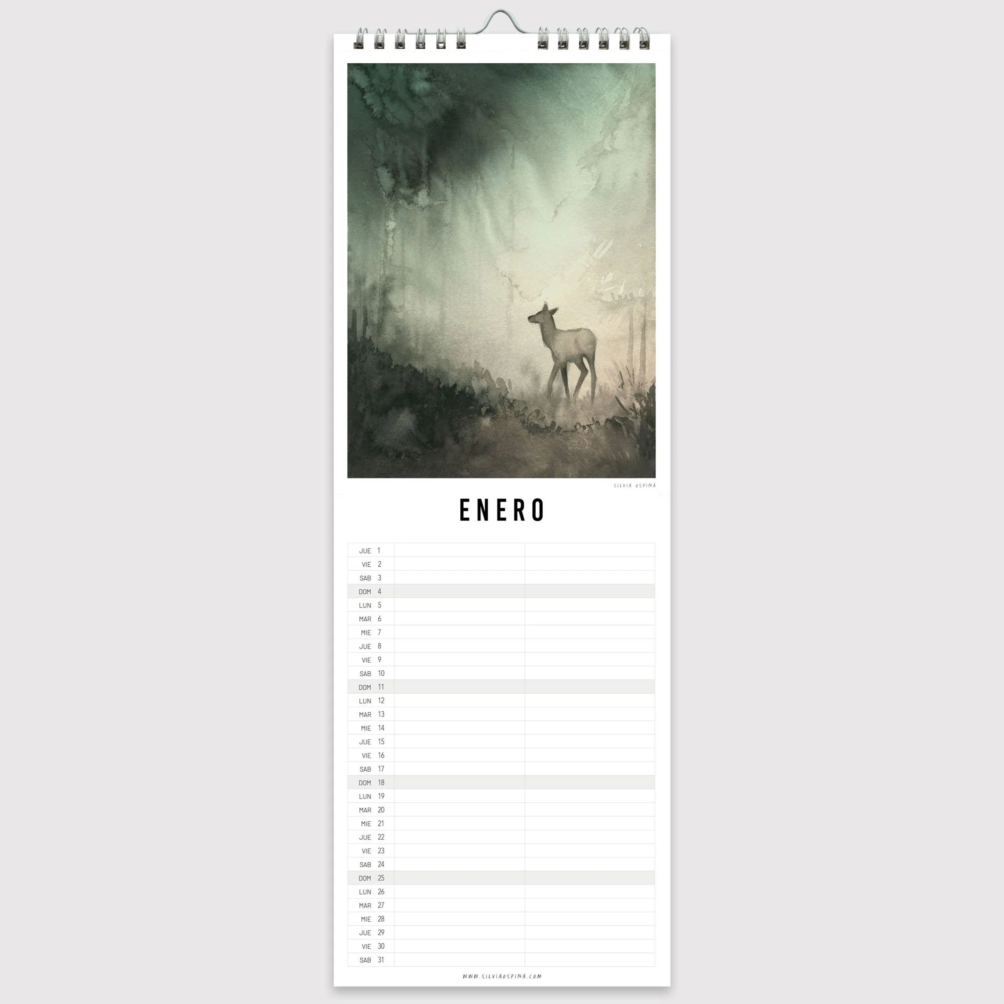 14.85 × 42 cm - 2026 Illustrated Calendar