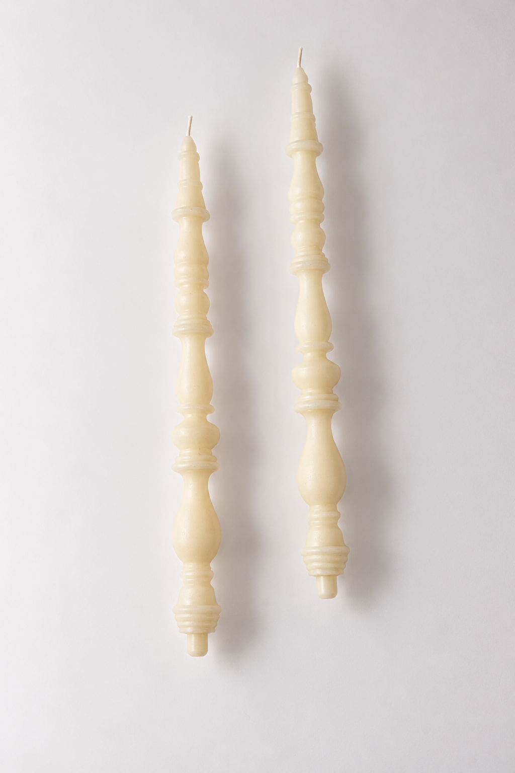 Set of two Silhouette designer taper candles, handmade in Florence