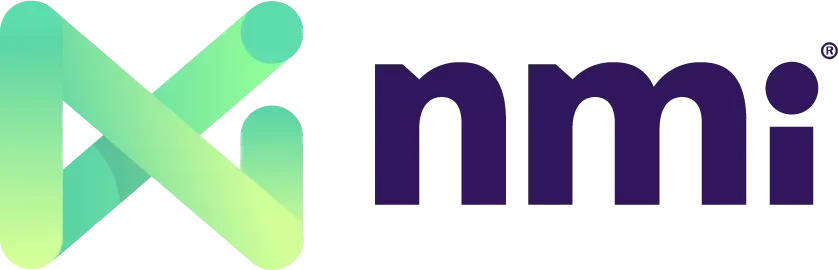 Logo with a stylized green and blue 'X' and the word 'nmi' in bold purple letters.