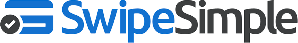 SwipeSimple logo in blue and black text with a swipe icon