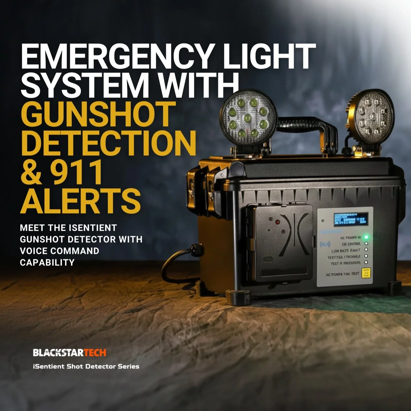 The iSentient Smart Emergency Lighting + Shot Detector by BlackStarTech redefines emergency response by combining always-on gunshot detection with intelligent emergency lighting &mdash; delivering clarity when seconds matter.