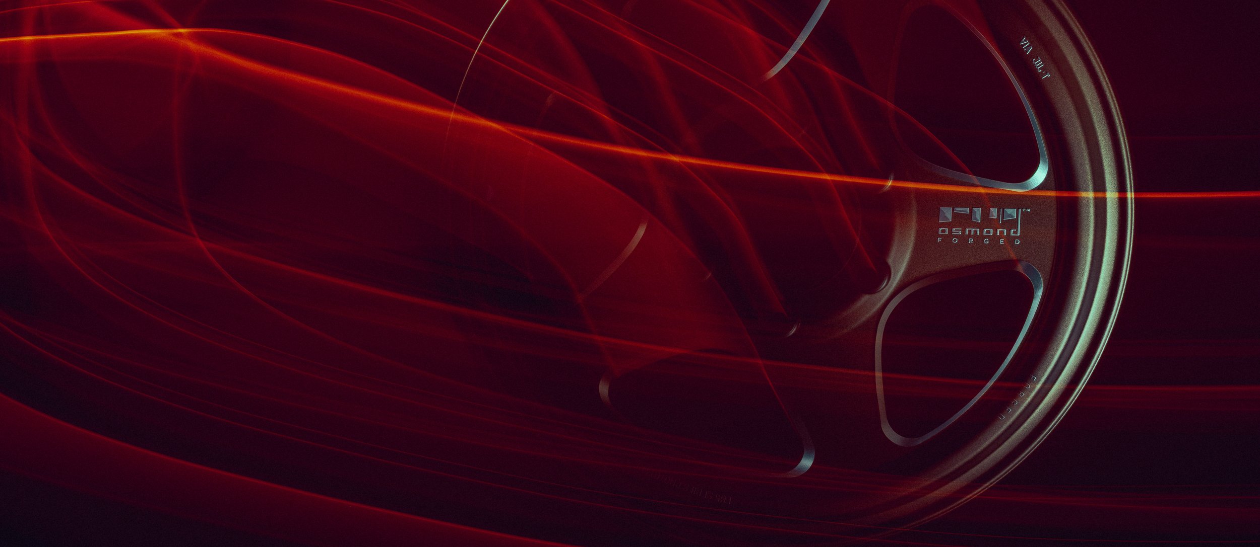 Close-up of a Pioneer OsmoN Forged speaker with red light streaks in a dark background.