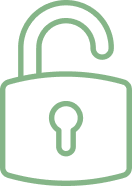 Line drawing of an unlocked padlock