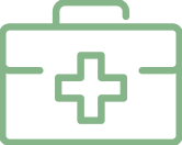 Medical kit with a cross symbol