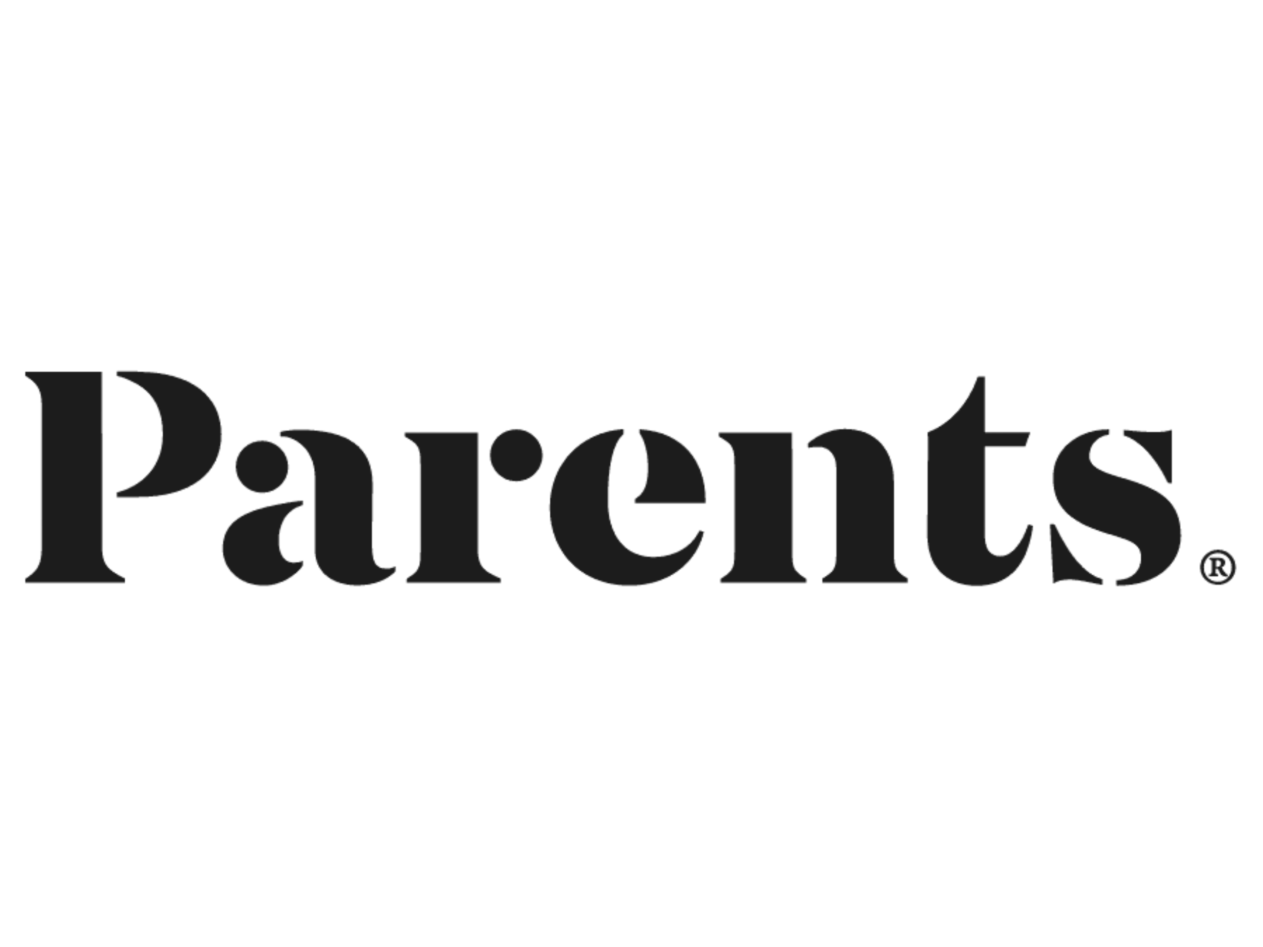 Black and white logo for Parents magazine with the word 'Parents' in large, bold font.
