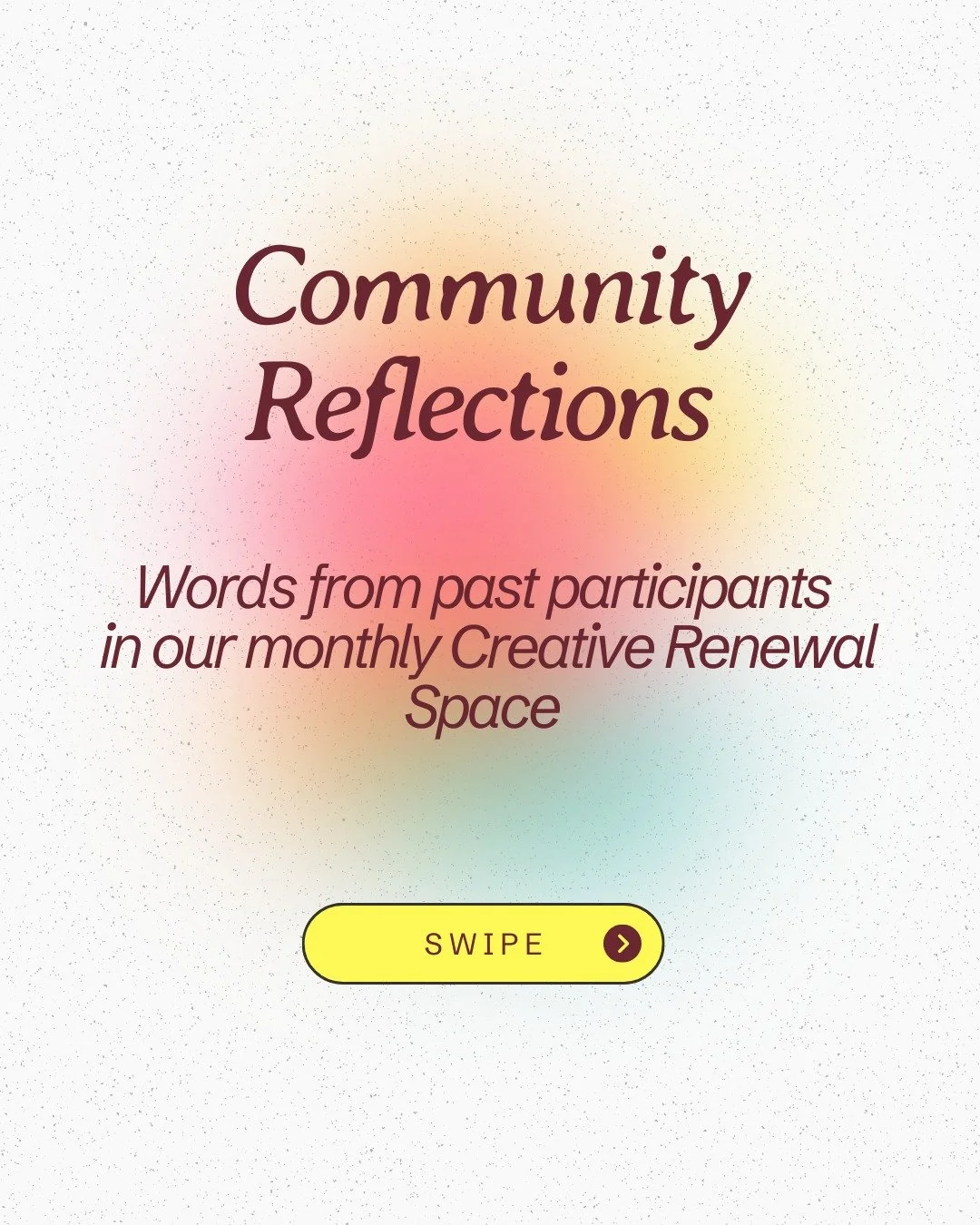 Reading through reflections from past participants who have joined us in the Creative Renewal Space always puts big smiles on our faces. The reason we started SunRoot was to create purposeful work, and hearing that our audience feels that means a lot