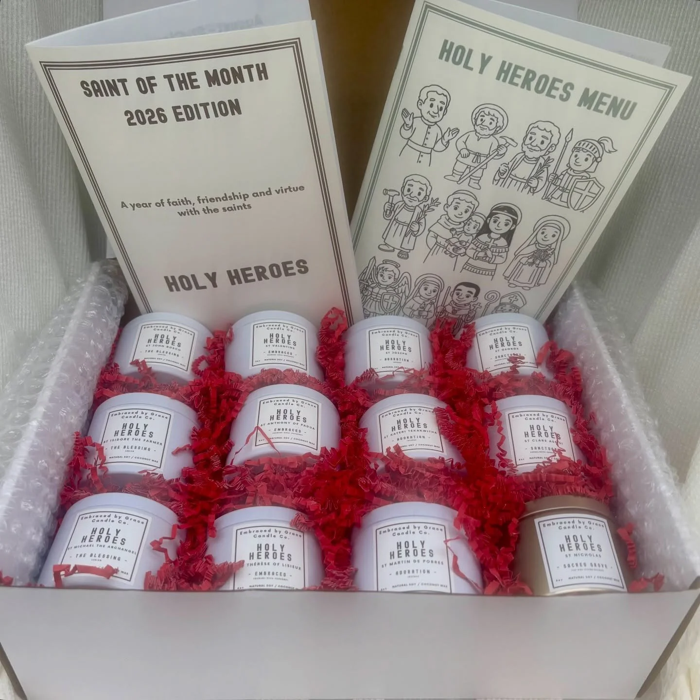 🎁✨ The wait is over!
Our very first Holy Heroes boxes are officially on their way&mdash;just in time for Christmas!

Each box is filled with faith-filled treasures designed to inspire devotion, spark joy, and bring families closer to Christ during t