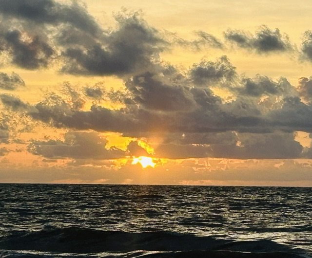 Scenic sunrise above an ocean