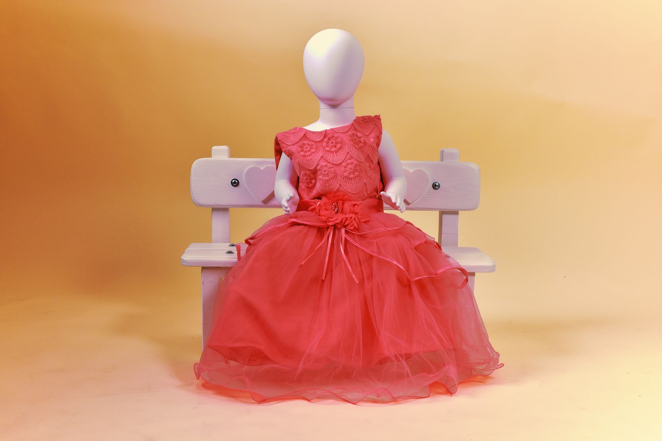 robe rouge corail / 3 à 4 ans