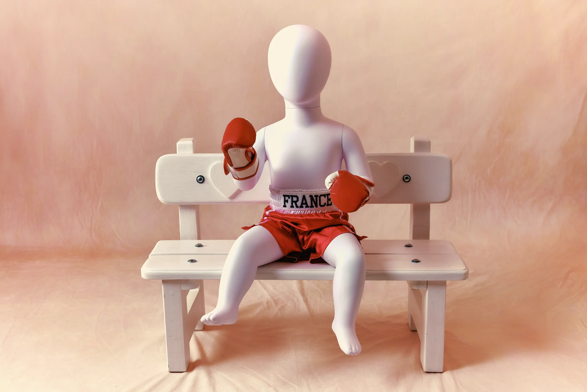 Tenue de boxe rouge / 3 à 9 mois