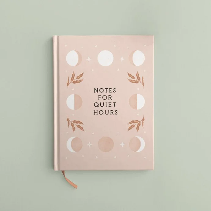 Journal cover design with moon phases