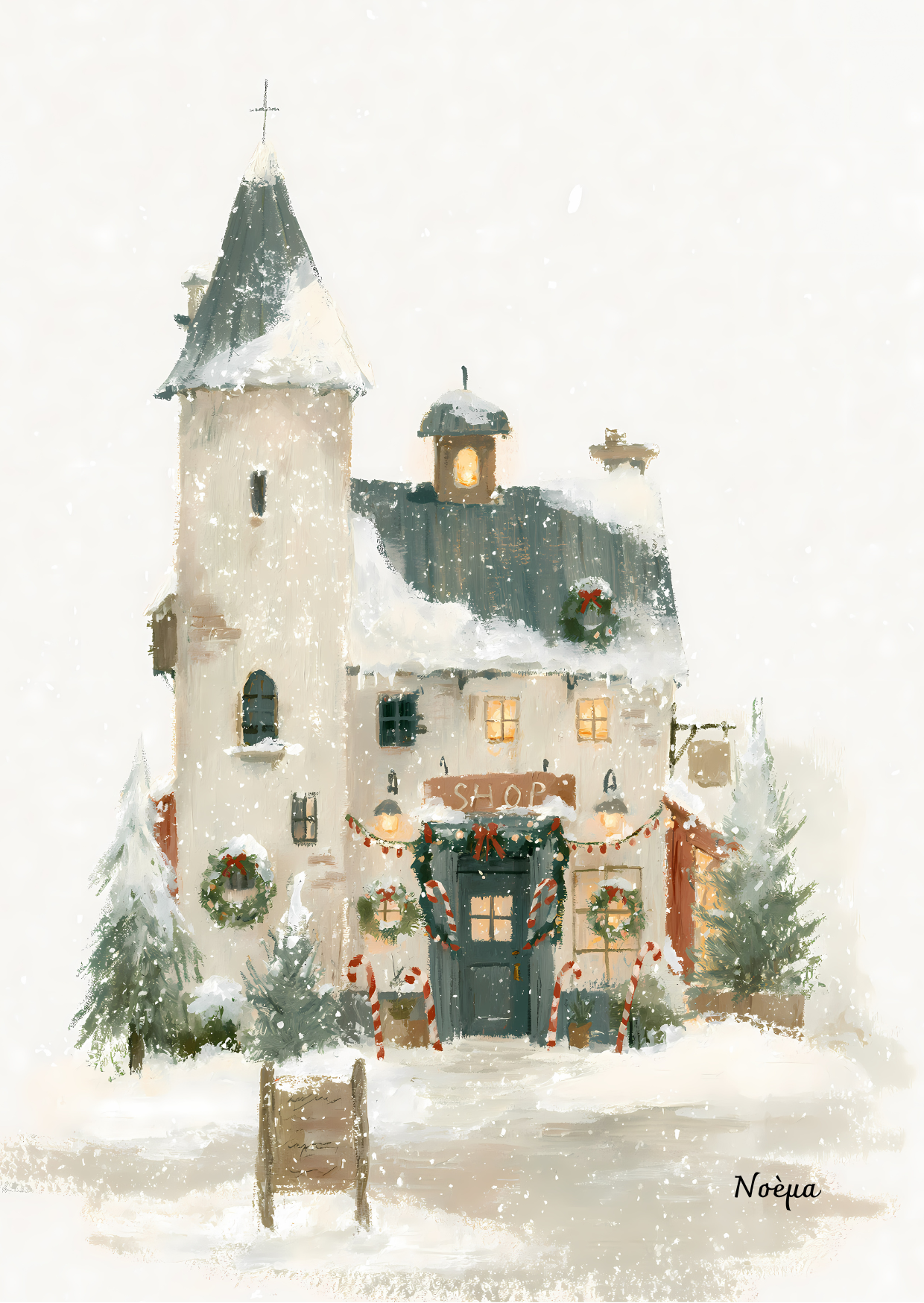Carte Postale Christmas Shop