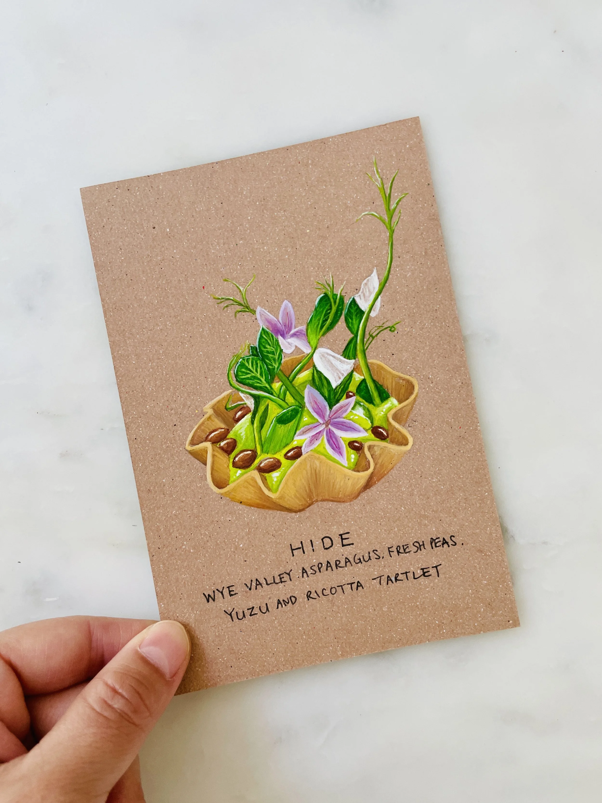 Hide Wye Asparagus, Fresh Peas, Yuzu & Ricotta Tartlet