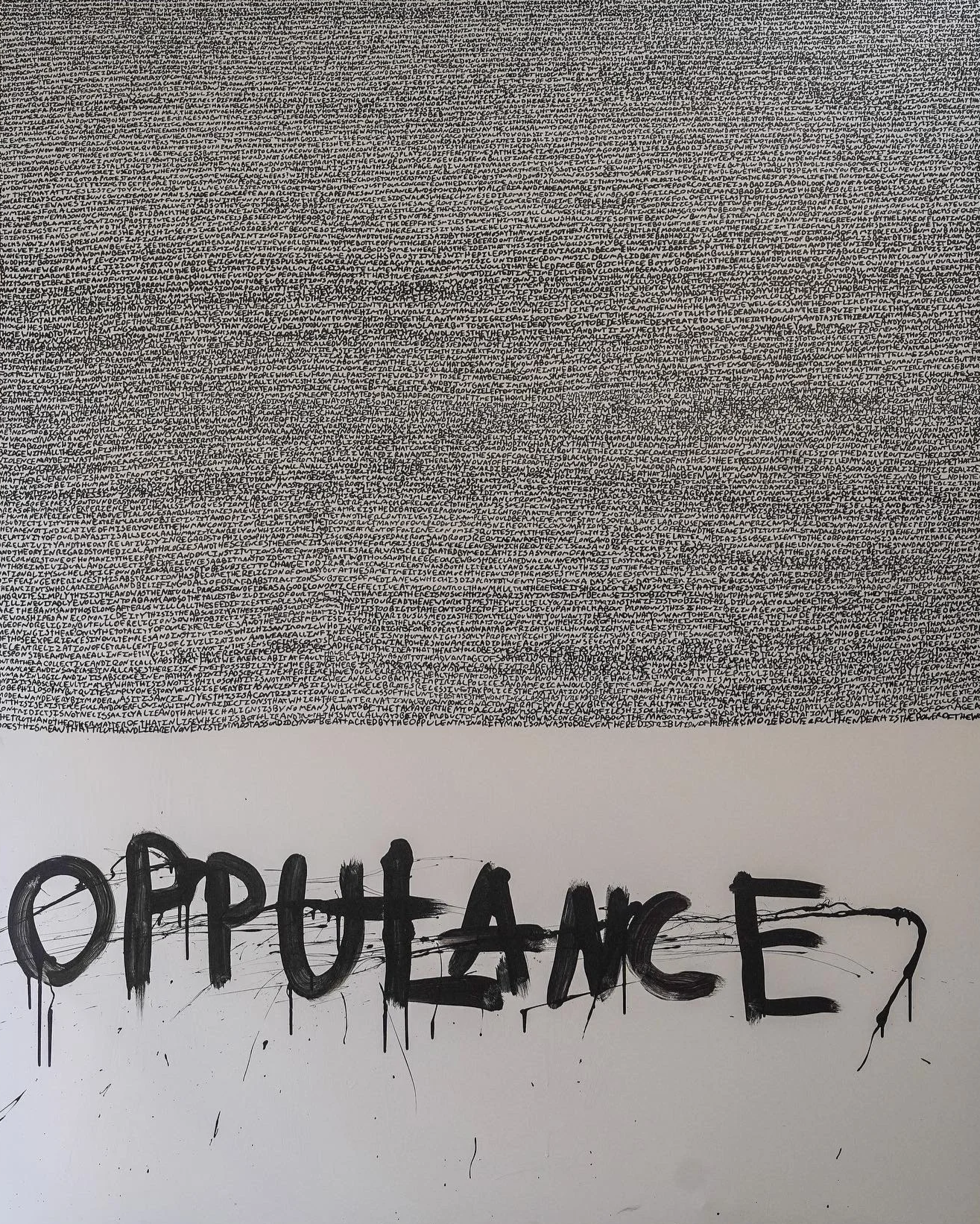 Oppulence, 2022, Ink and industrial paint on canvas - 200 x 180 x 4 cm