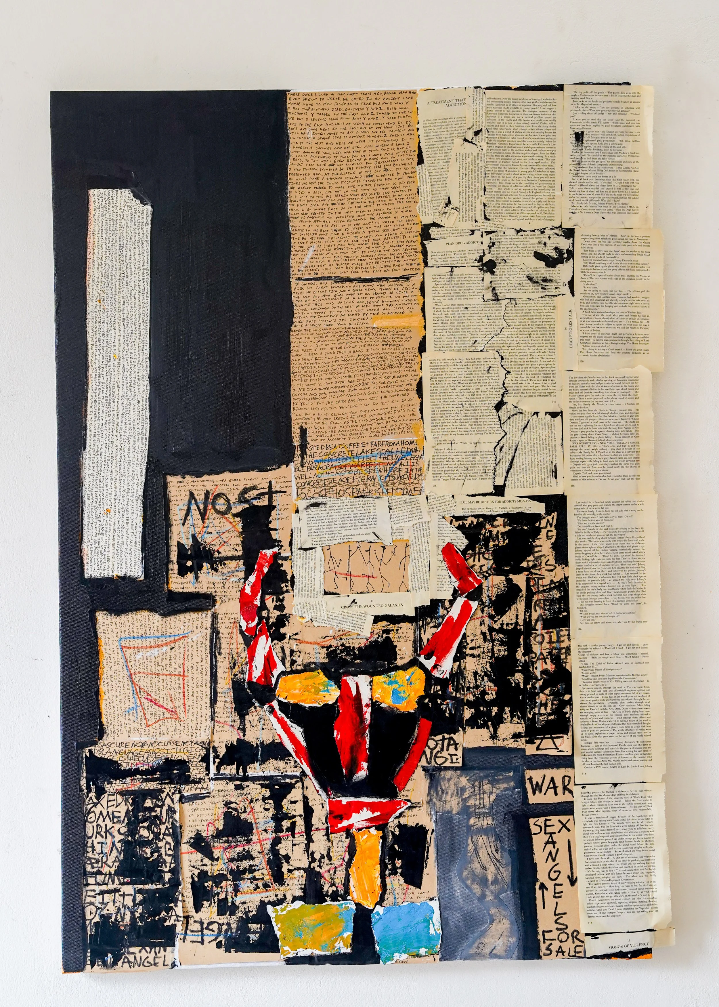 Growing up, 2020, Acrylic and collage on canvas - 80 x 120 x 4 cm