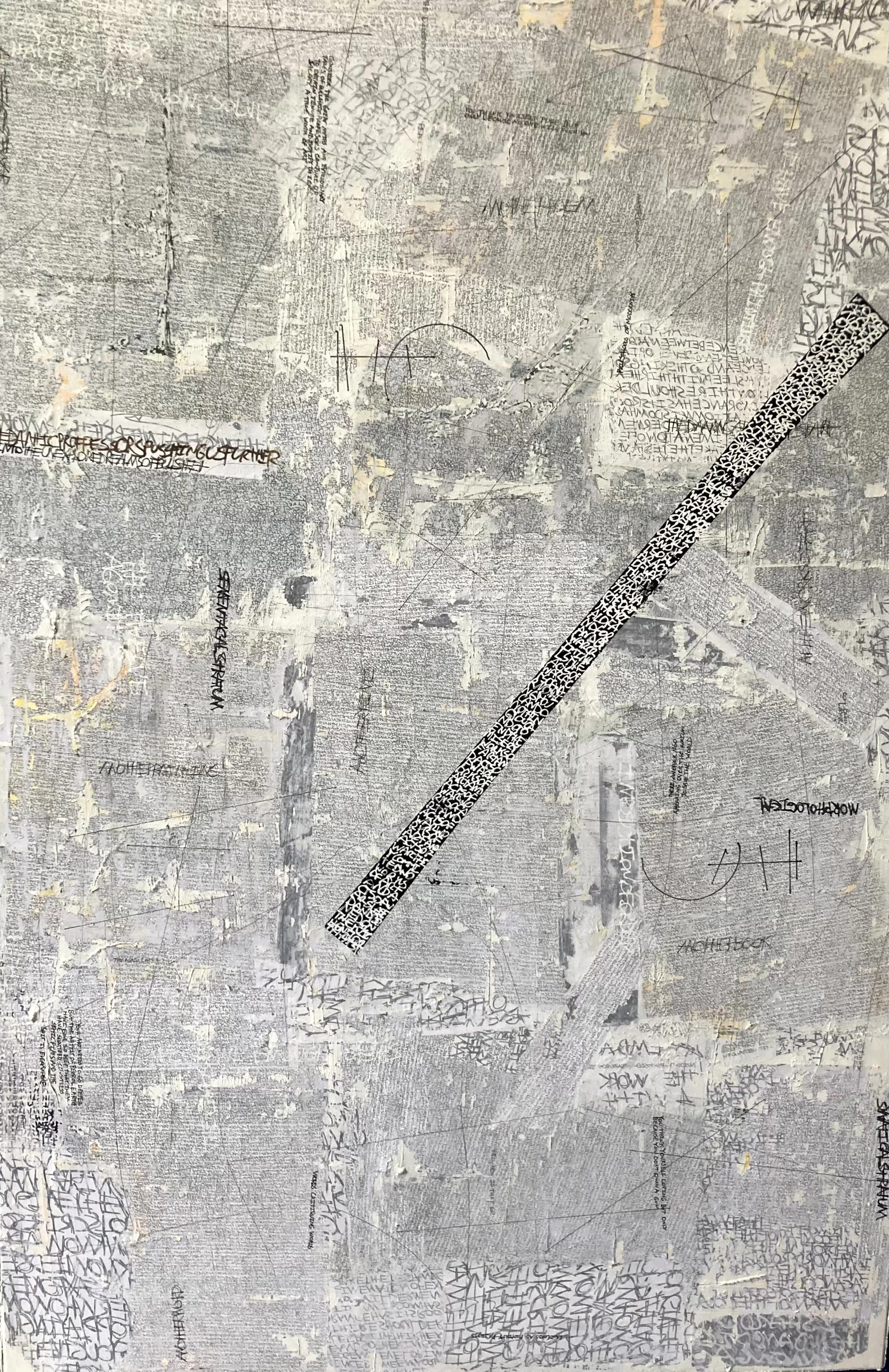 Profuse Poem, 2023, Ink transfer and acrylic on canvas - 150 x 100 x 4 cm