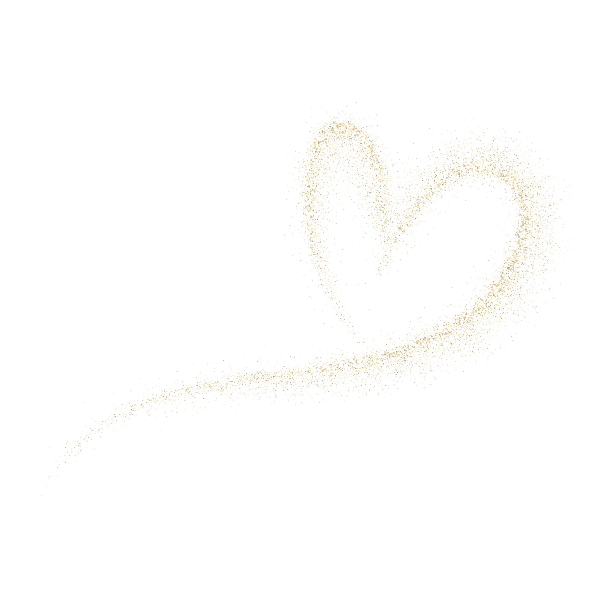 Gold glitter heart shape on black background