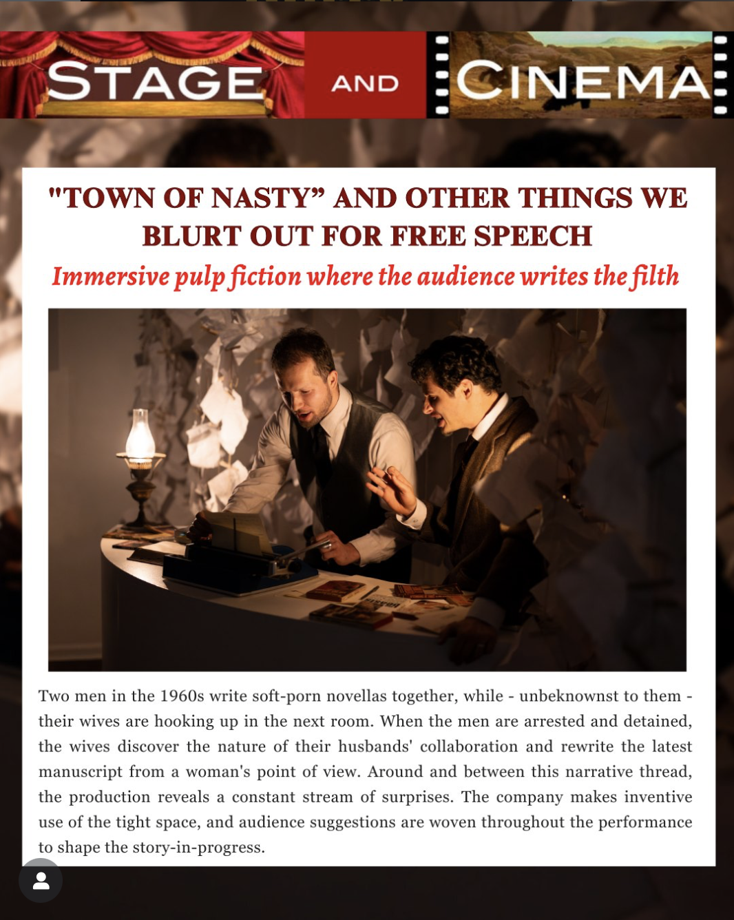 Review in Stage & Cinema 