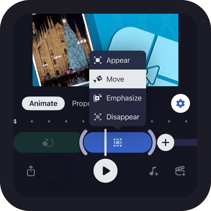 ShortMotion motion graphics app - Replace animations feature