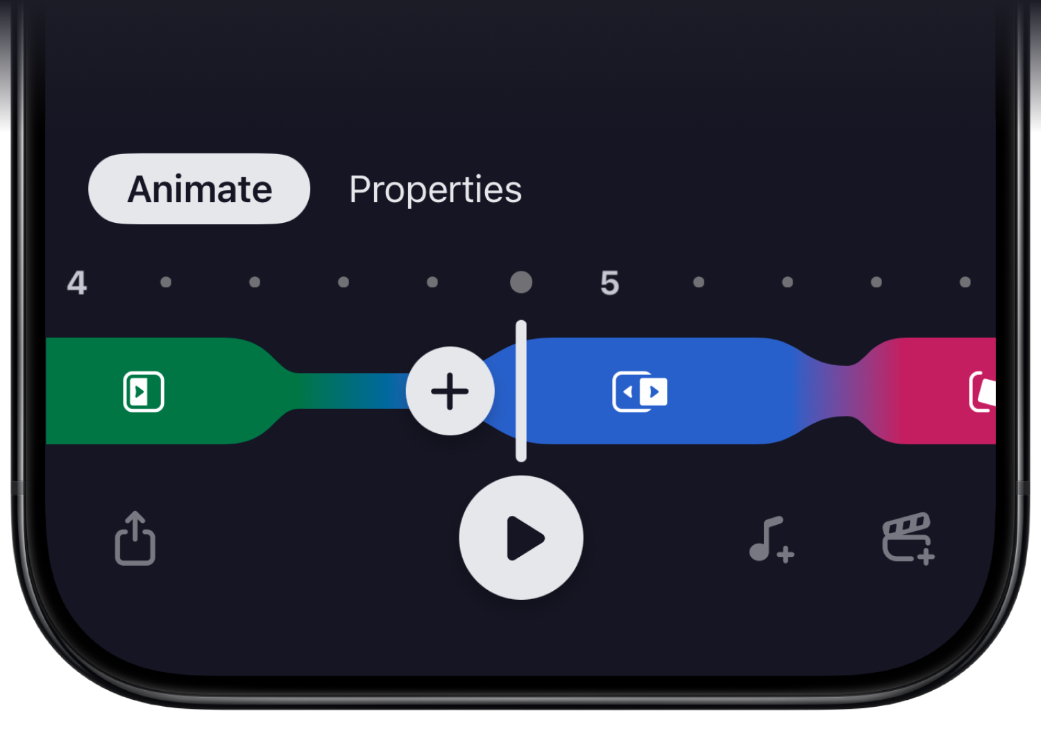 Simple video editor timeline on ShortMotion