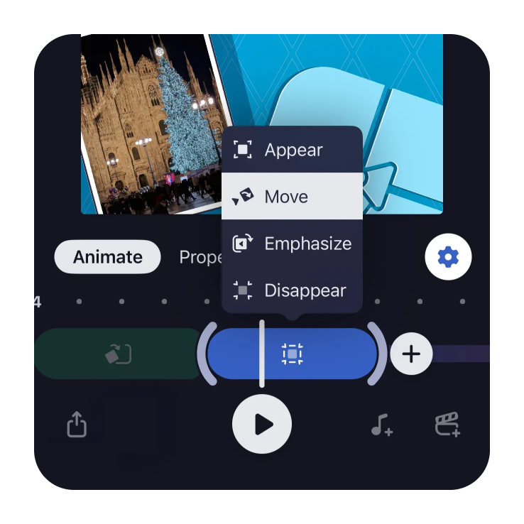 ShortMotion motion graphics app - Replace animations feature