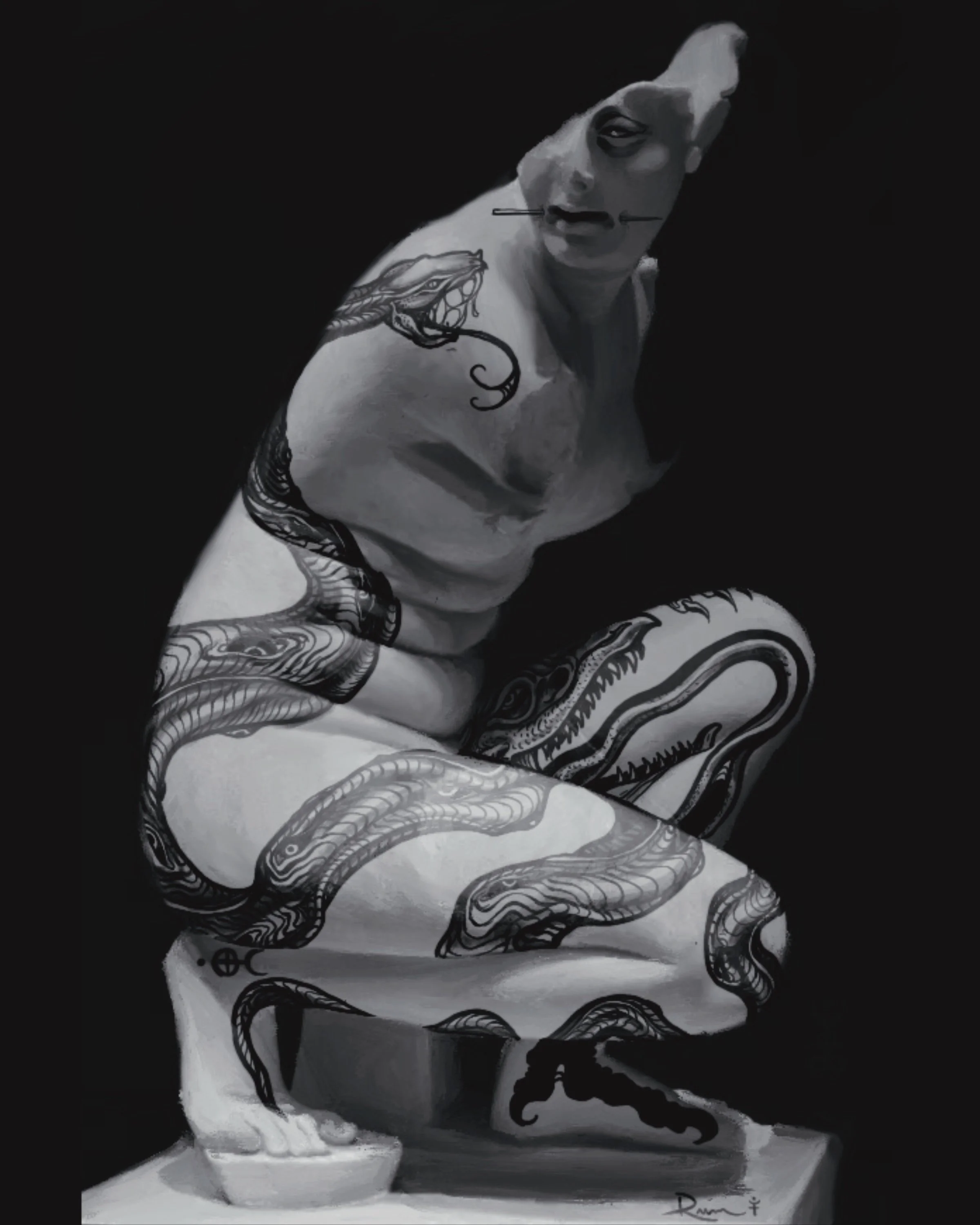 Ouroboros. 8x10" Digital Painting. 2025