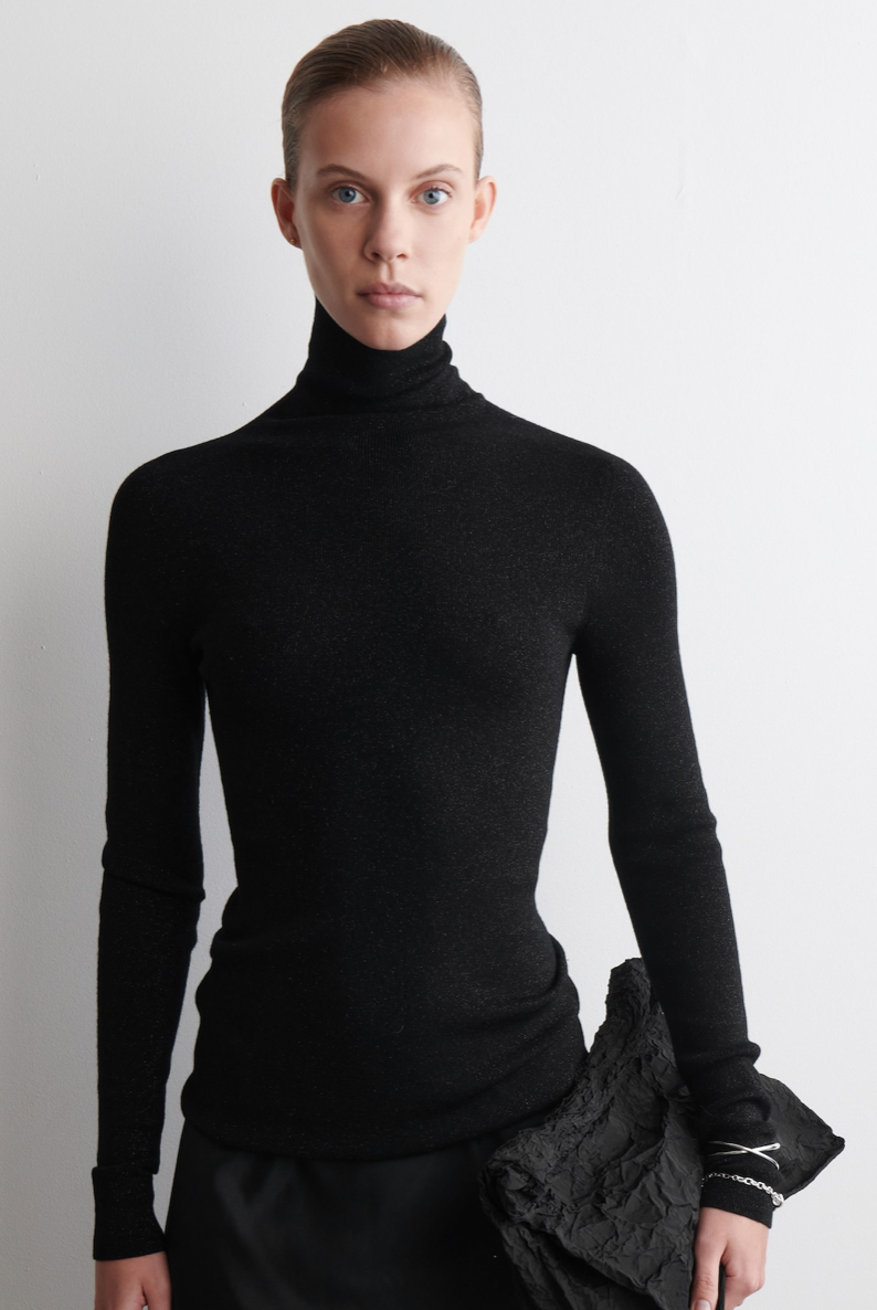 SPARKLY SEAMLESS WOOL TOP