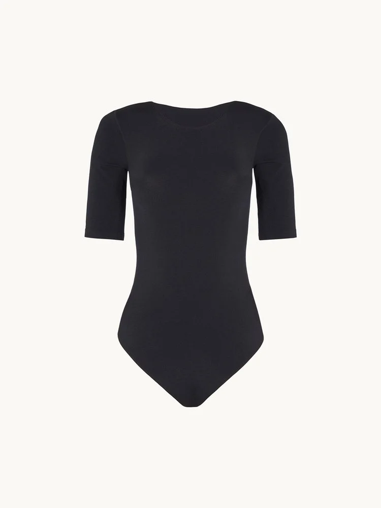 OPAQUE NATURAL SHORT-SLEEVED BODYSUIT