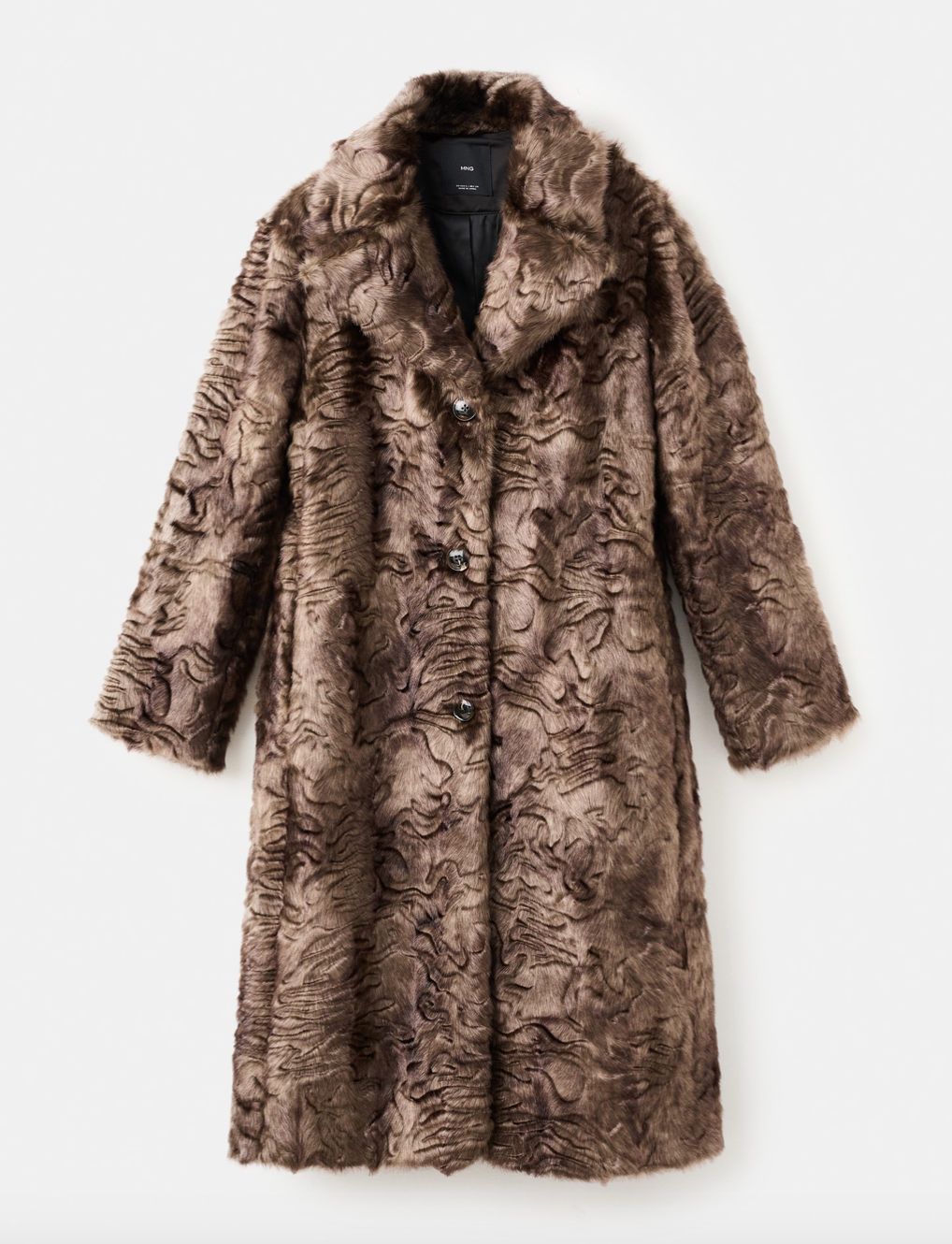 TEXTURED FAUX-FUR COAT