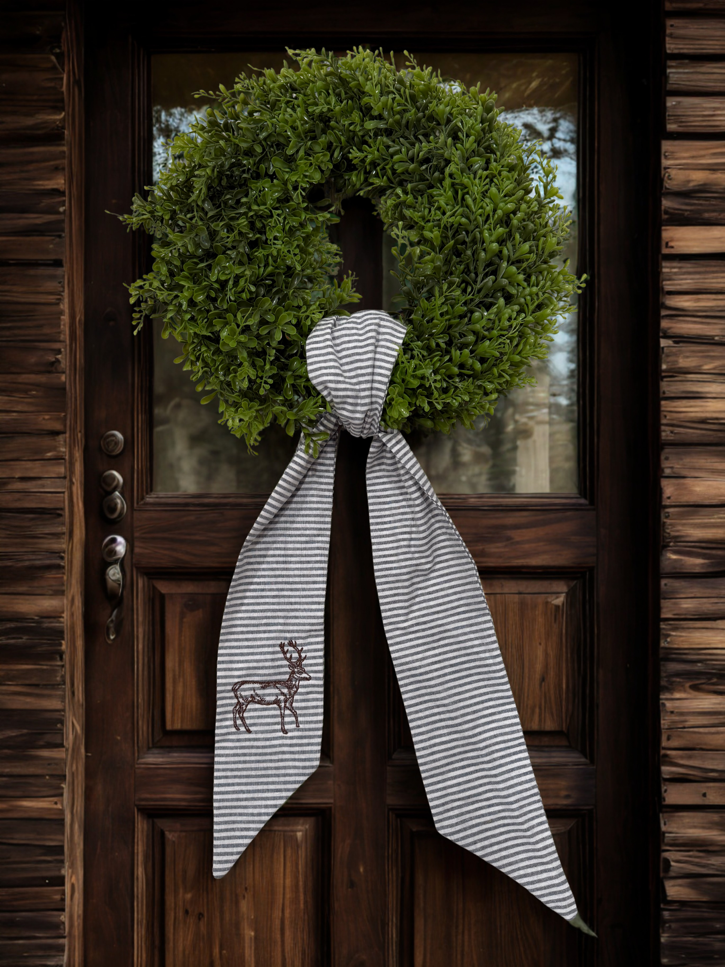 deer stripe wreath sash