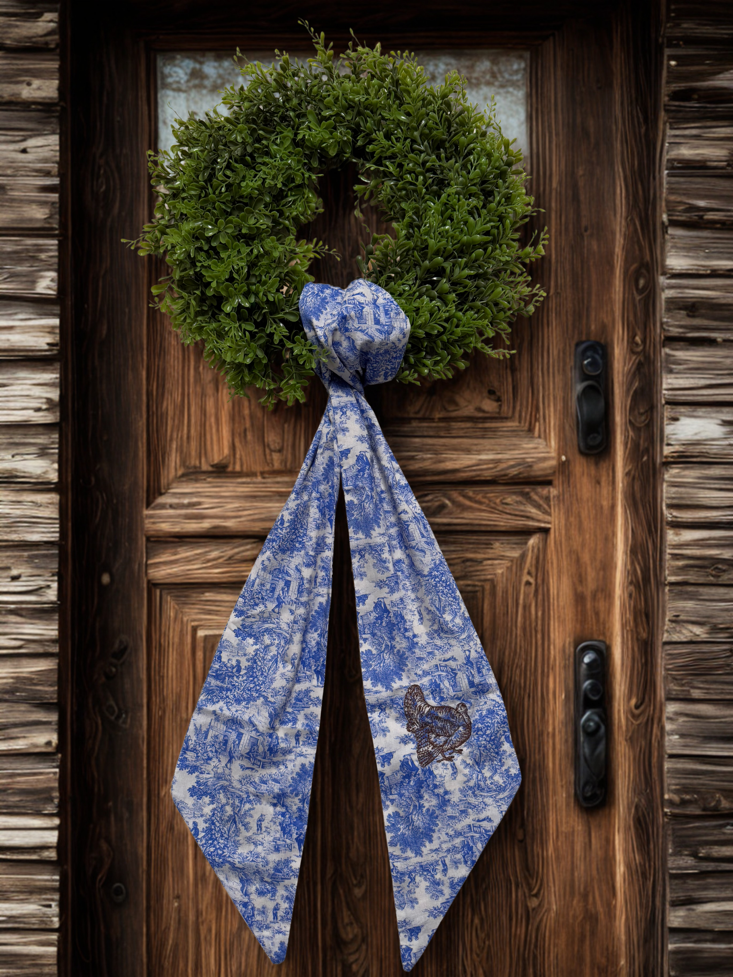 turkey toile wreath sash