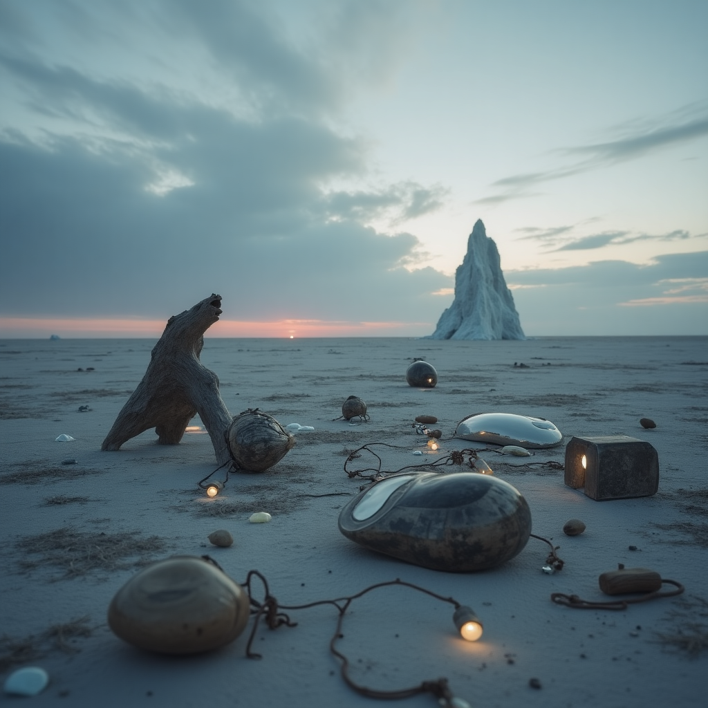 Rue_Kruger_The_Silence_—_a_vast_plain_of_abandoned_objects__masks,_broken_in_784c54e6-688e-42cd-91d3-d200582b9b6c.png