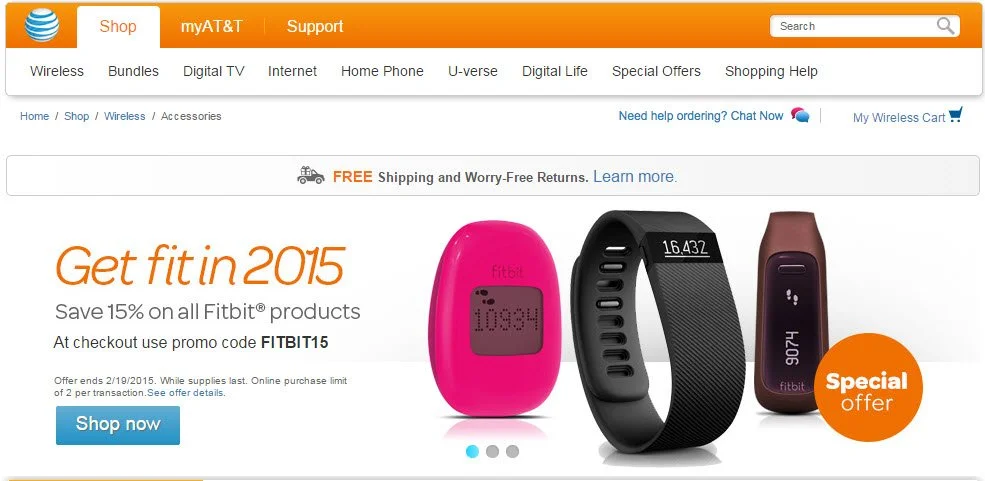 Accessories page marquee