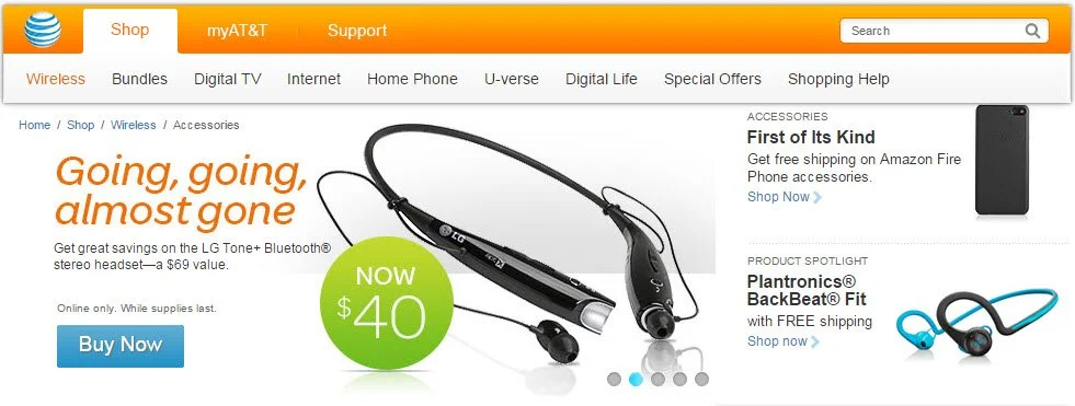 Accessories page marquee