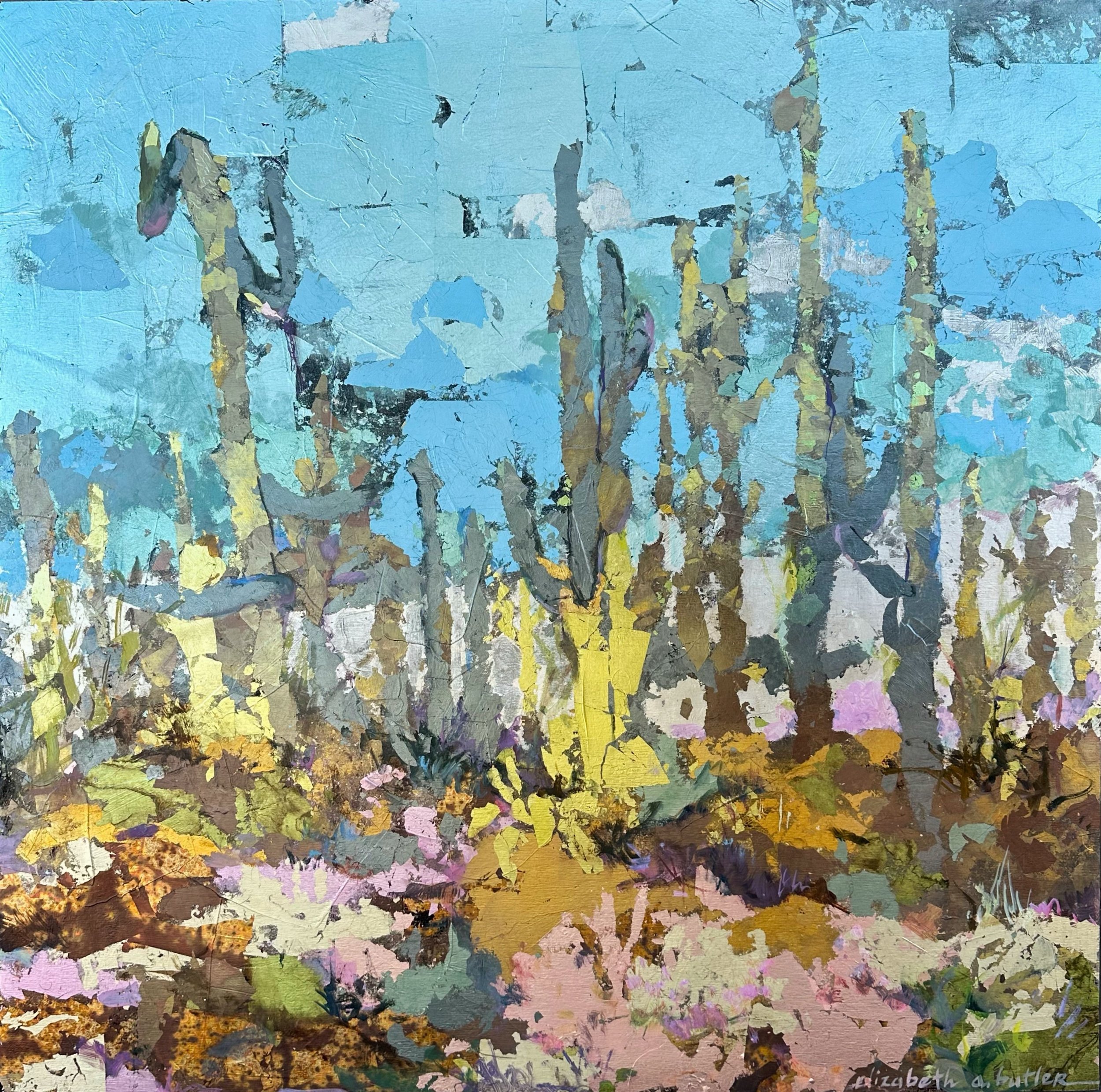 Symphony in Green and Blue 30 x 30in *sold