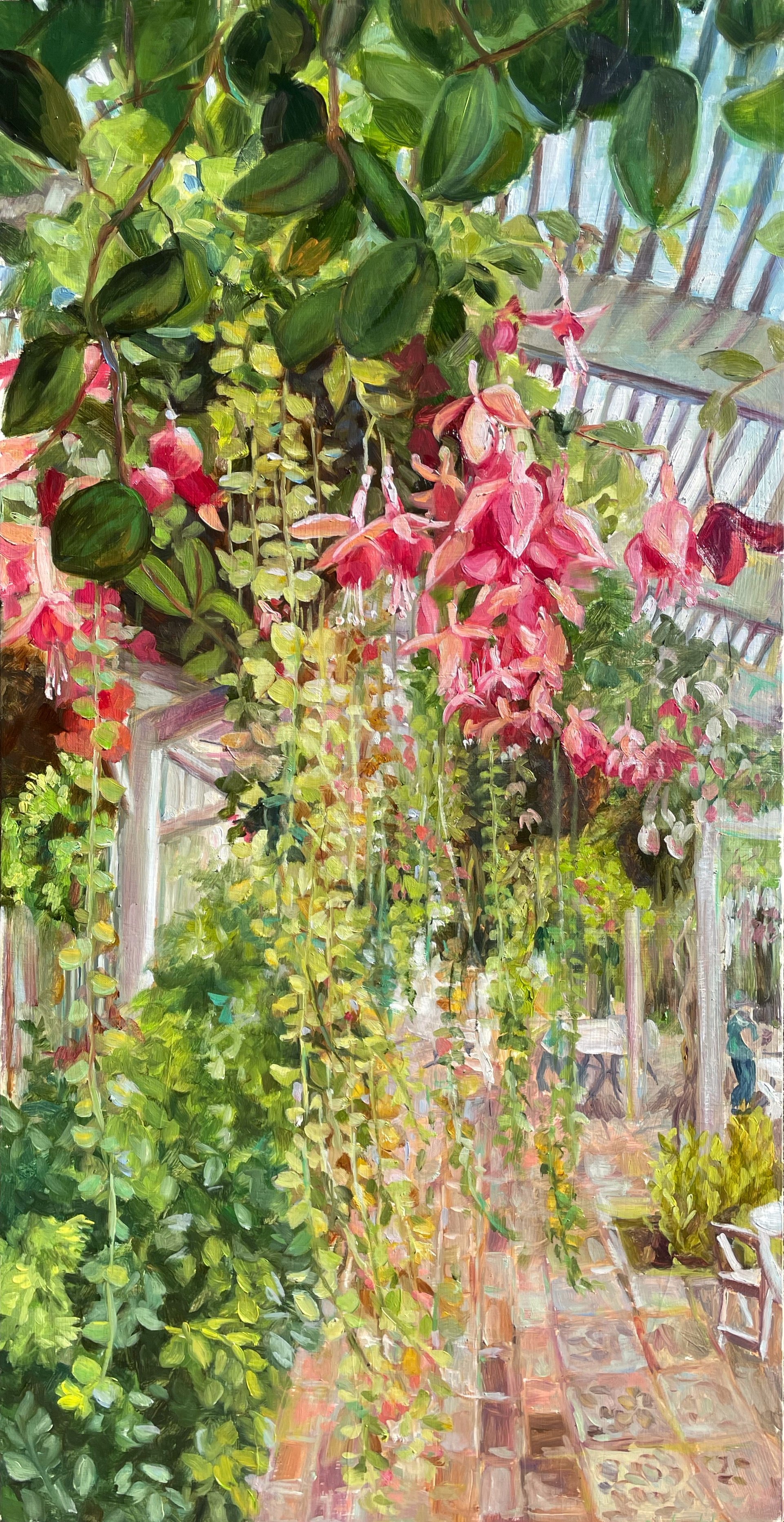 "Through The Walkway"  oil on wood panel  18"x36" *sold