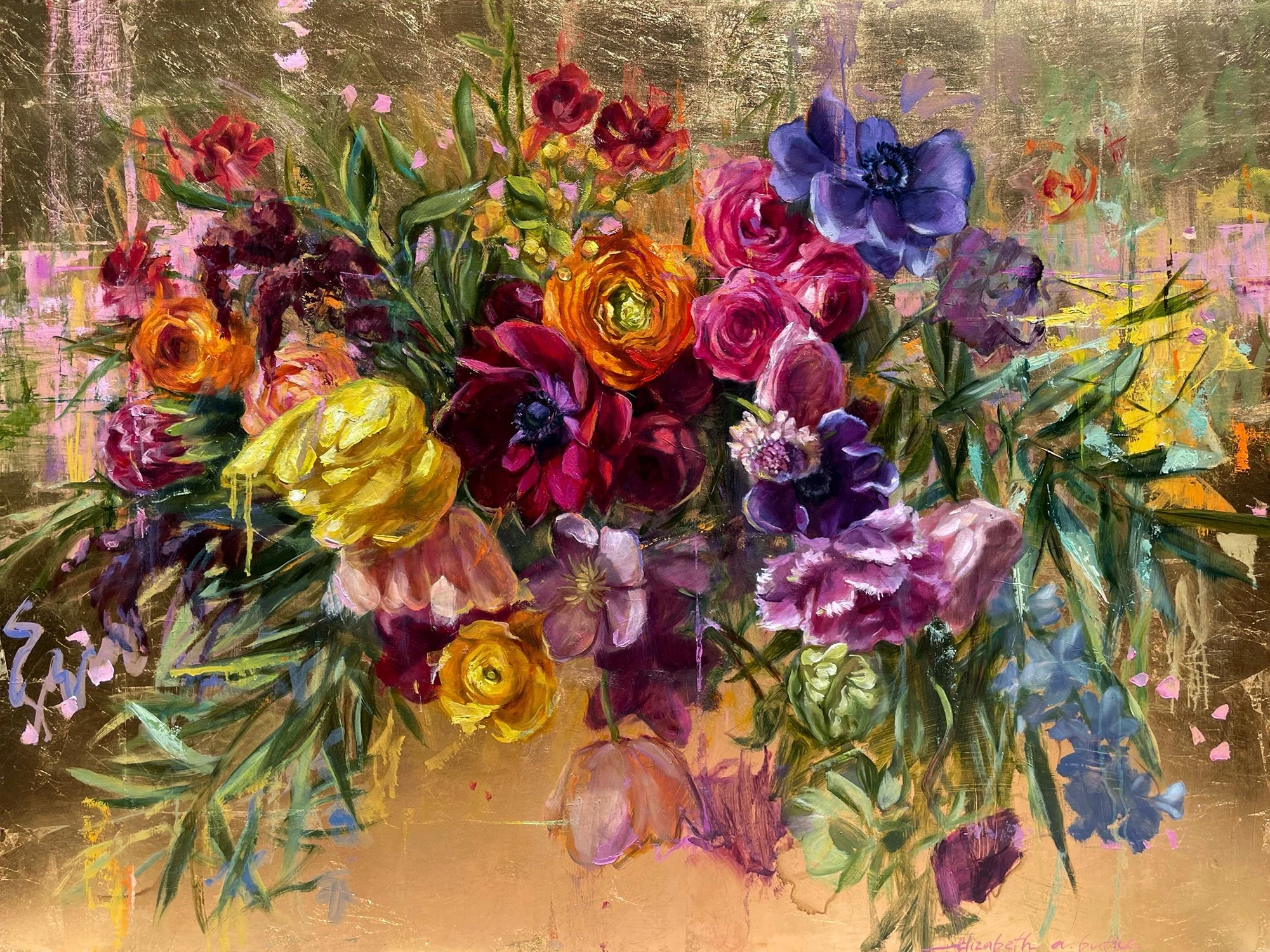 On the Horizon | oil and gold leaf on wood panel | 36" x48" *sold