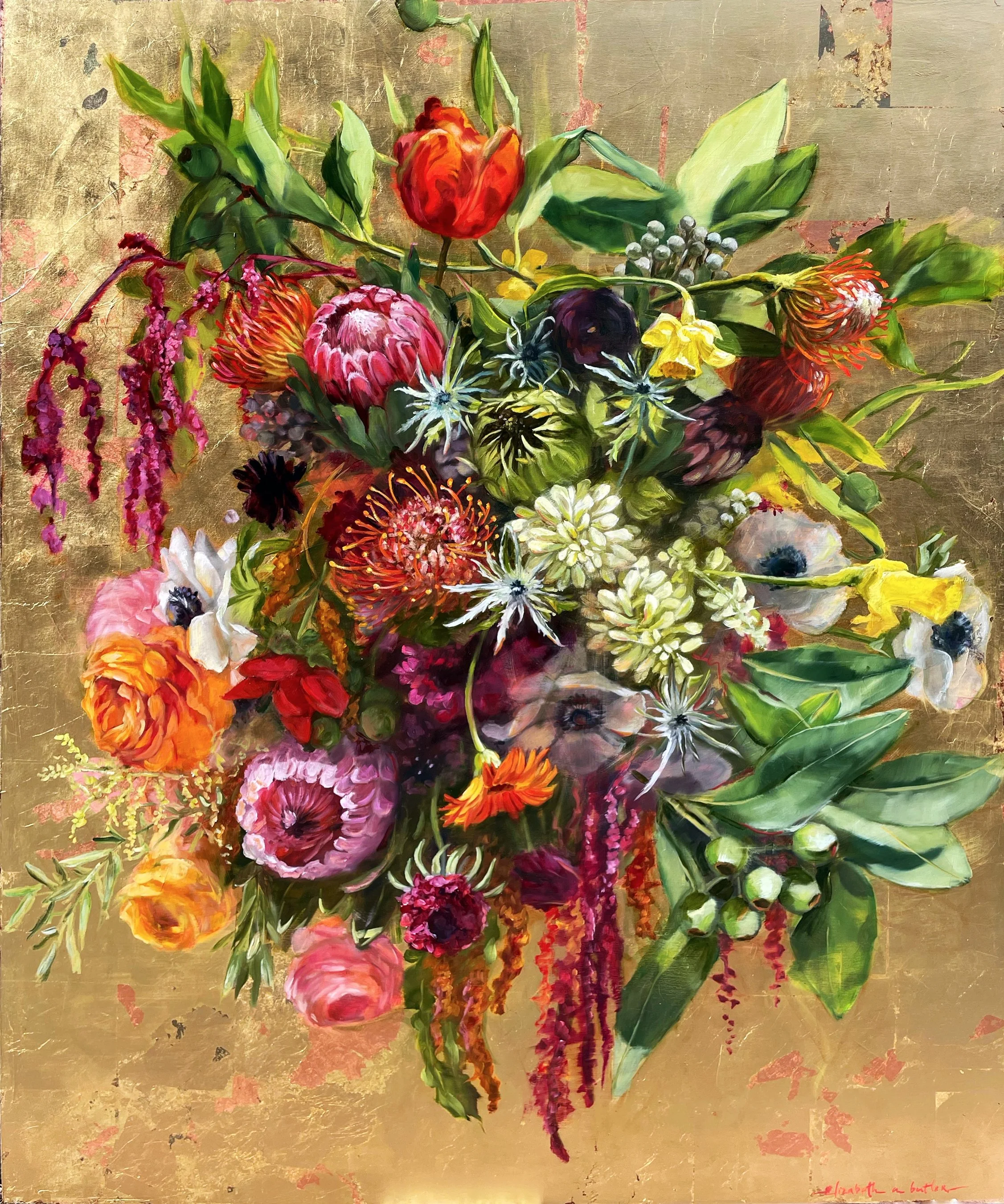 Devotion | oil and gold leaf on wood | 48" x60" *sold